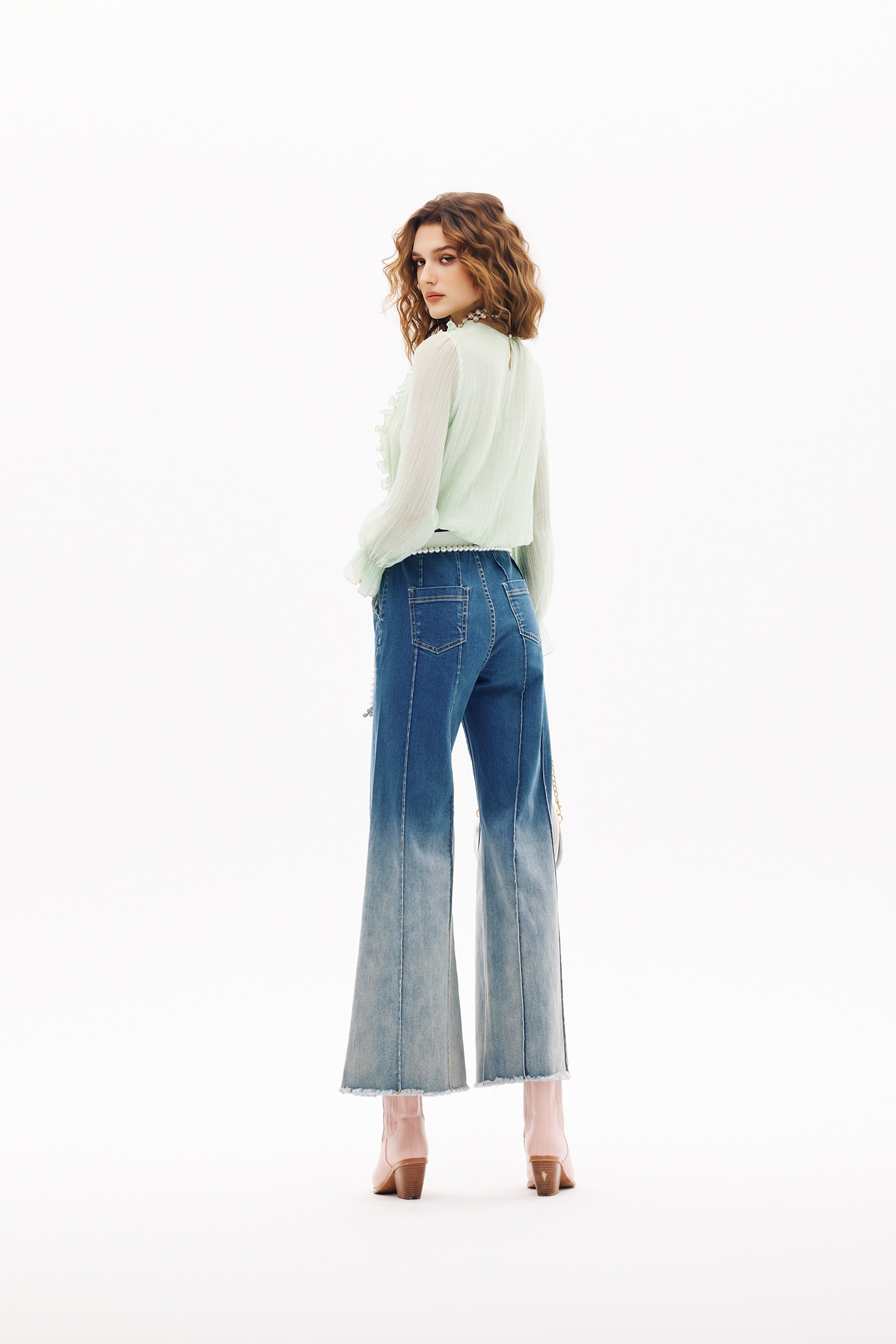 Gradient Wide Leg JeansGradient Wide Leg Jeans,Culottes,Season (SS) Look,Denim,Jeans,pants