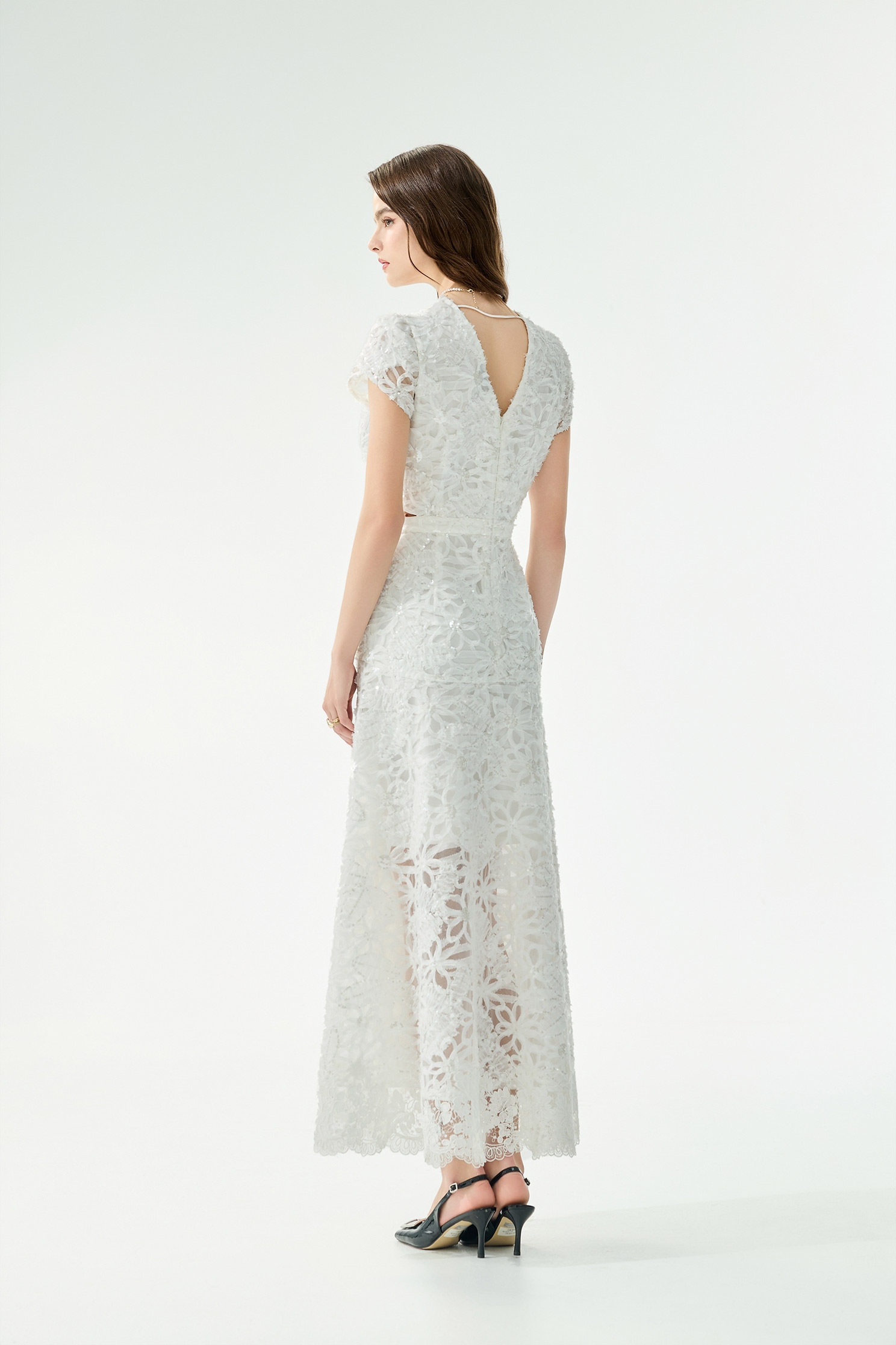 Short Sleeve Floral Lace Maxi DressShort Sleeve Floral Lace Maxi Dress,Dresses,Season (SS) Look,White dresses,Lace