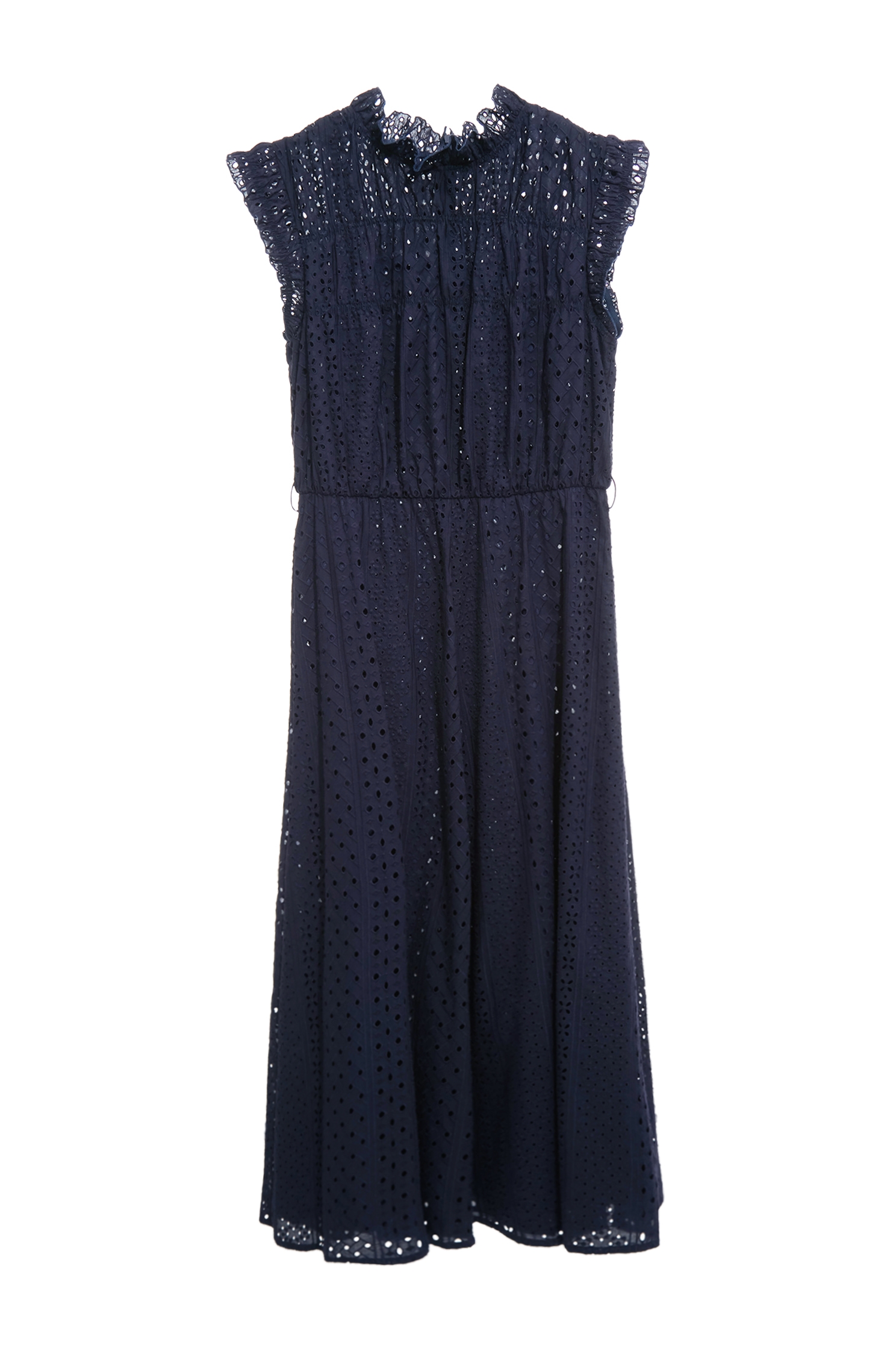 Hollow Out Embroidery Detail Navy DressHollow Out Embroidery Detail Navy Dress,Dresses,Season (SS) Look,Embroidered