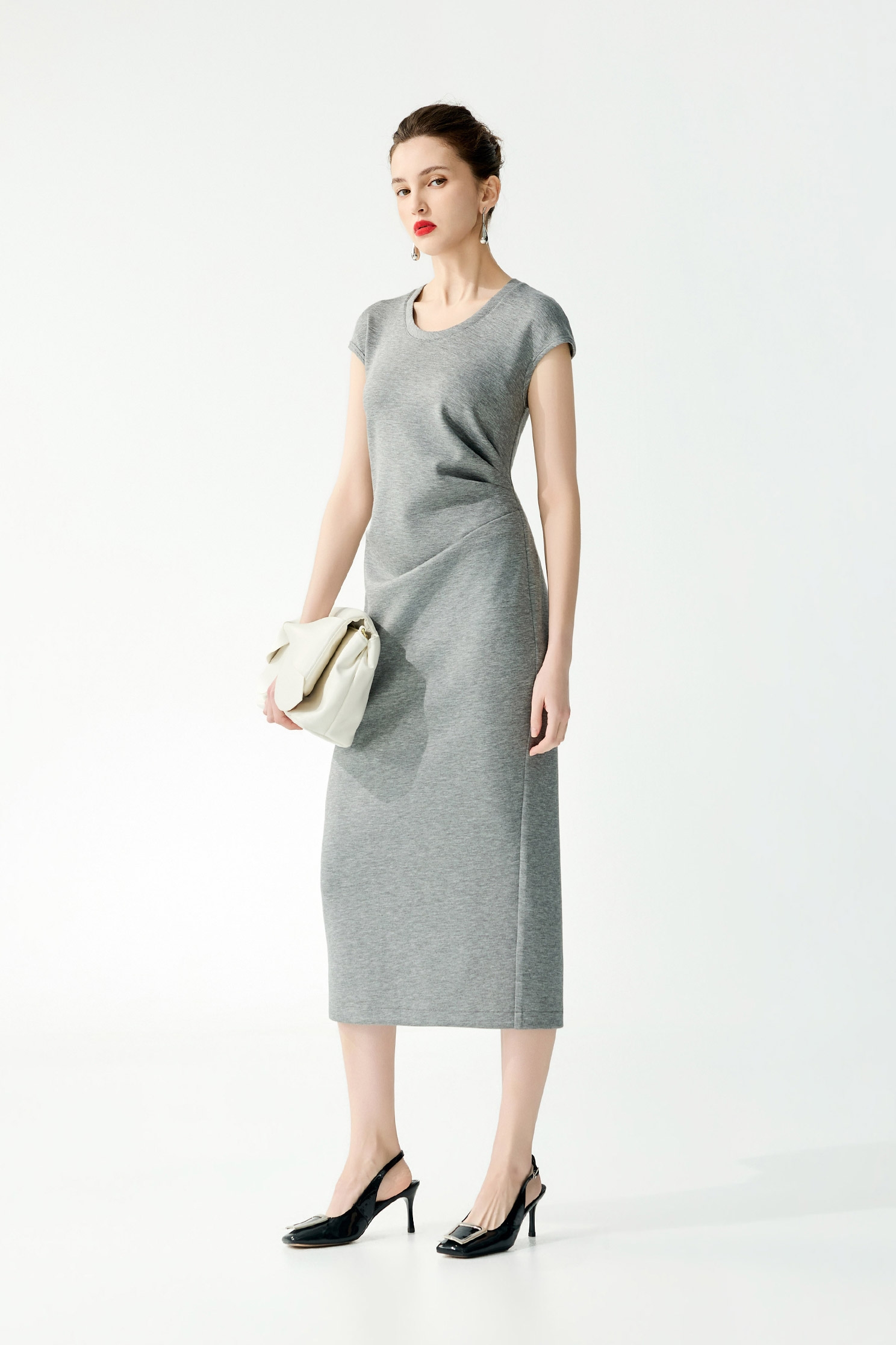 Minimalist Gathered Waist Detail DressMinimalist Gathered Waist Detail Dress,Dresses,Season (SS) Look