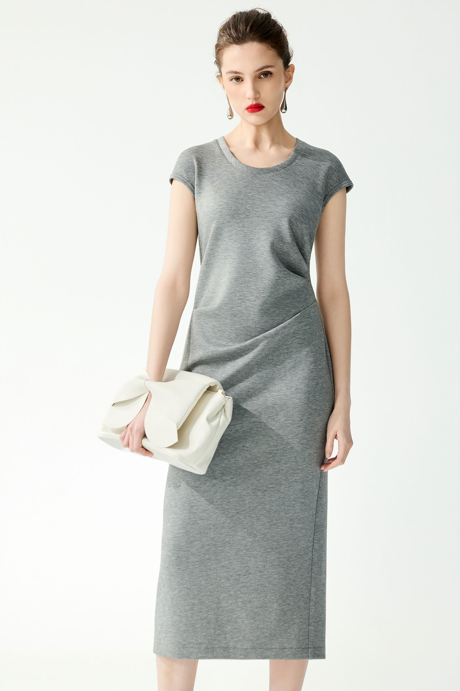 Minimalist Gathered Waist Detail DressMinimalist Gathered Waist Detail Dress,Dresses,Season (SS) Look