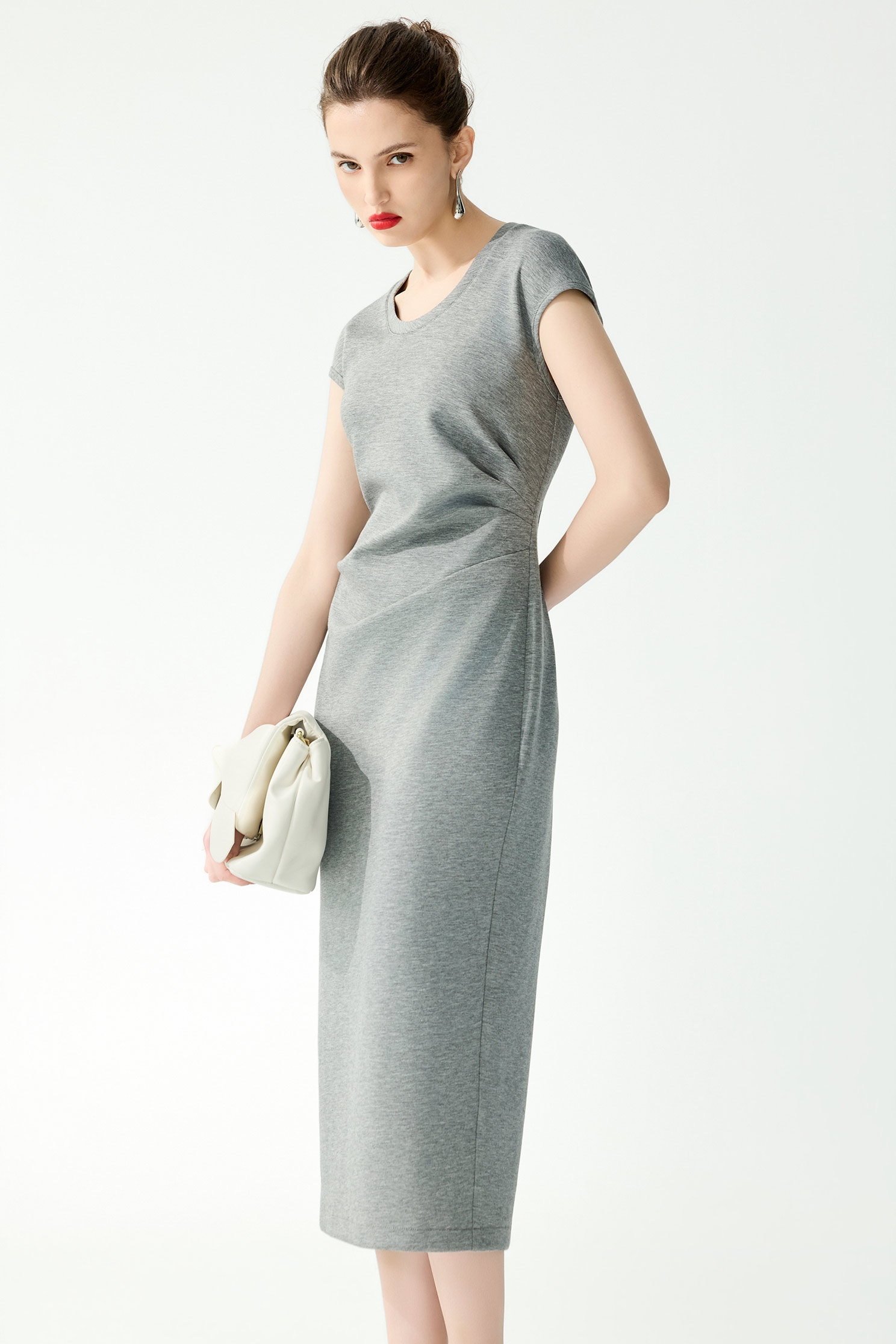 Minimalist Gathered Waist Detail DressMinimalist Gathered Waist Detail Dress,Dresses,Season (SS) Look