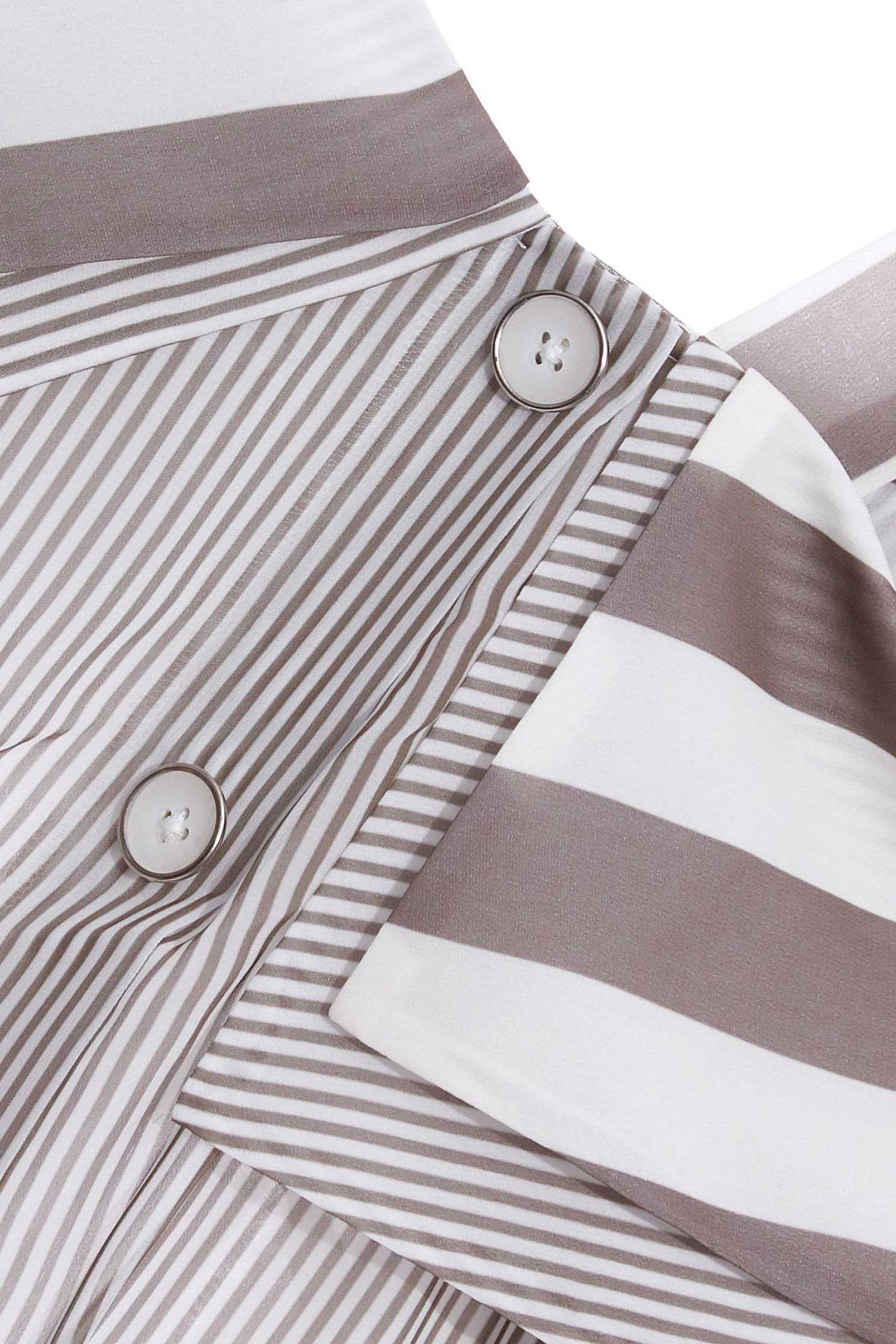 Asymmetric Collar Contrast Maxi DressContrast striped long dress,Dresses,Queen,Season (SS) Look,Stripe,mothergift,Cutwork details dresses,dresses,Chiffon