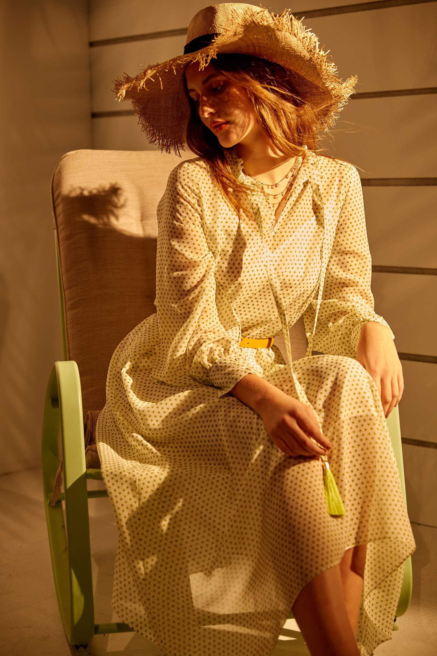 Loose Fit Retro Polka Dot DressDot print long dress,Dresses,Queen,Season (SS) Look,mothergift,dotcollection,Trends,sleeveless tops,Cutwork details dresses,dresses,Maxi dresses,Long sleeve dresses,Travel with BFF,Chiffon