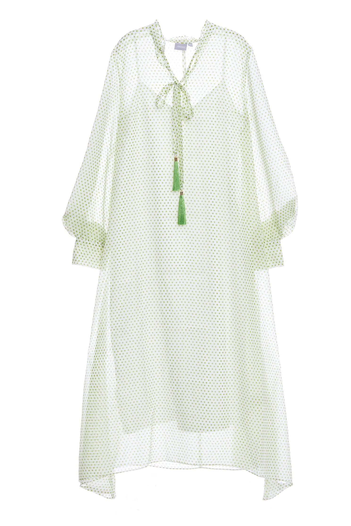 Loose Fit Retro Polka Dot DressDot print long dress,Dresses,Queen,Season (SS) Look,mothergift,dotcollection,Trends,sleeveless tops,Cutwork details dresses,dresses,Maxi dresses,Long sleeve dresses,Travel with BFF,Chiffon