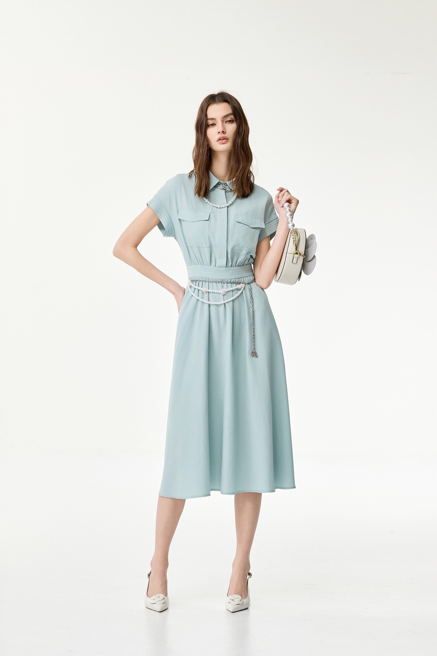 Short Sleeve Midi Shirt DressShort Sleeve Midi Shirt Dress,Dresses,Casual dresses,Season (SS) Look,Blouses,upperclass,Urban Fashion