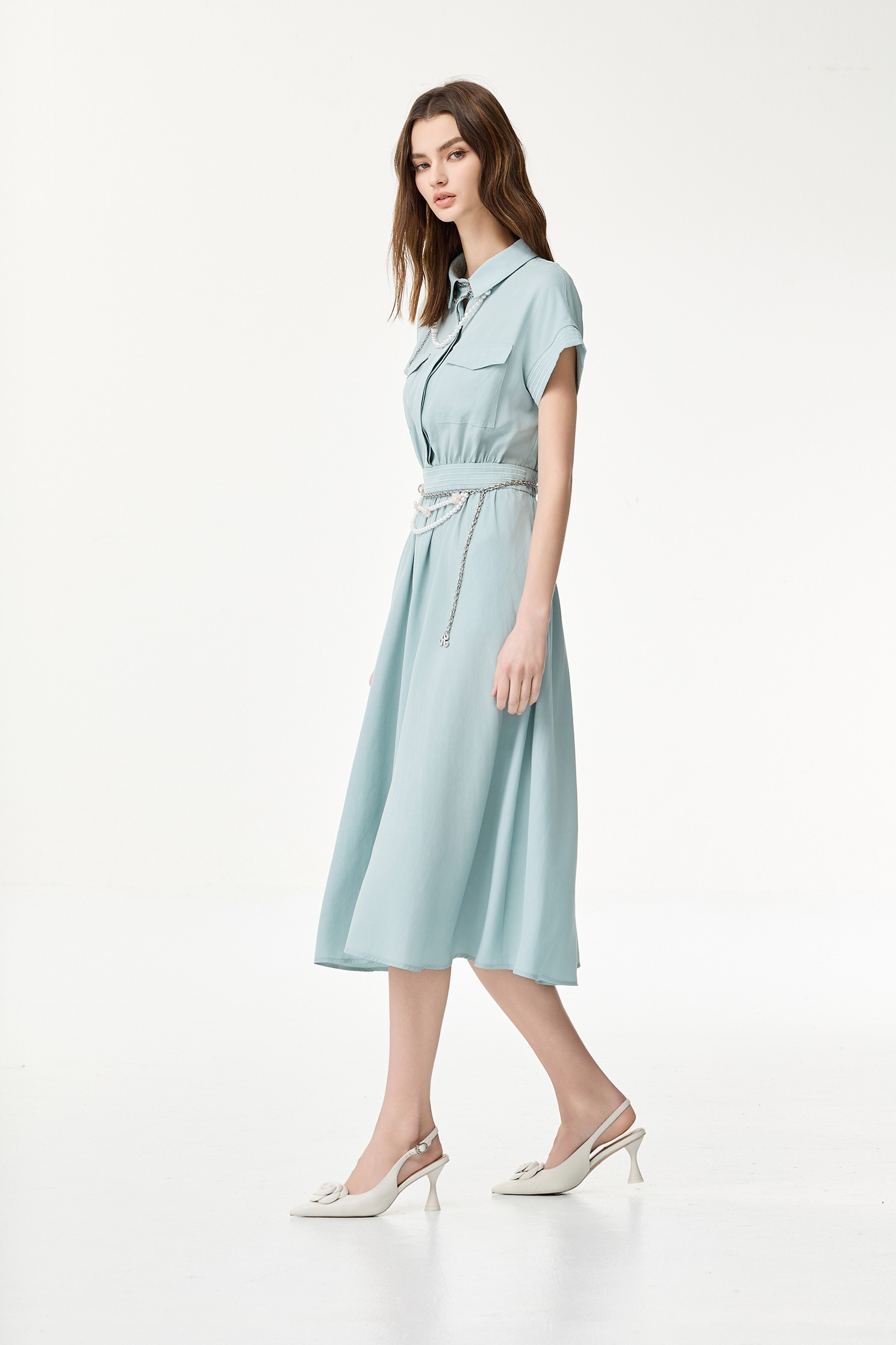 Short Sleeve Midi Shirt DressShort Sleeve Midi Shirt Dress,Dresses,Casual dresses,Season (SS) Look,Blouses,upperclass,Urban Fashion