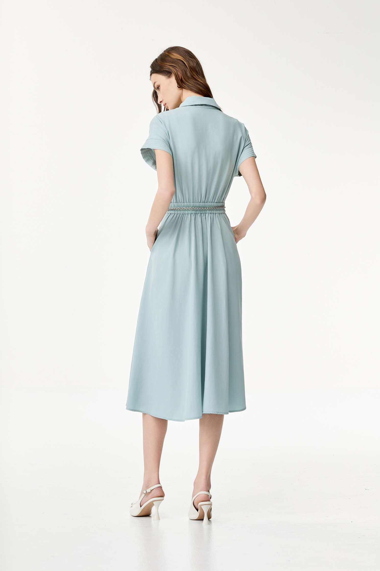 Short Sleeve Midi Shirt DressShort Sleeve Midi Shirt Dress,Dresses,Casual dresses,Season (SS) Look,Blouses,upperclass,Urban Fashion