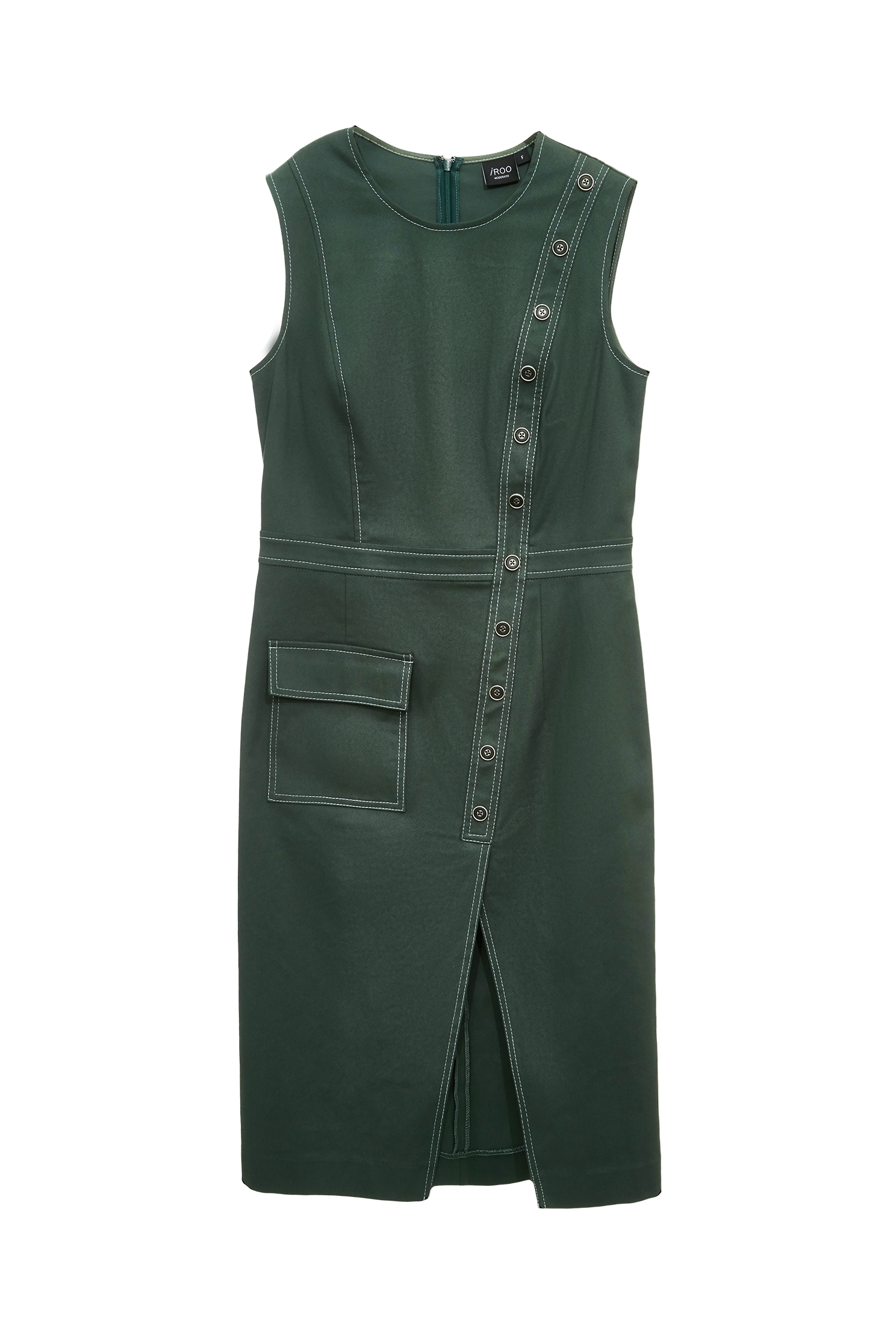 Asymmetric Sleeveless Dress With Stitching DetailAsymmetric Sleeveless Dress With Stitching Detail,Dresses,Season (SS) Look,Denim,sleeveless tops,upperclass,Urban Fashion