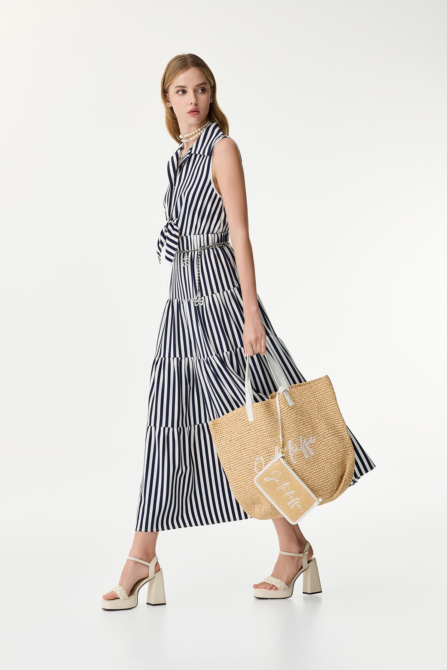 Front Knot Navy Stripe Maxi DresssFront Knot Navy Stripe Maxi Dresss,Dresses,Season (SS) Look,co-ord sets,Stripe