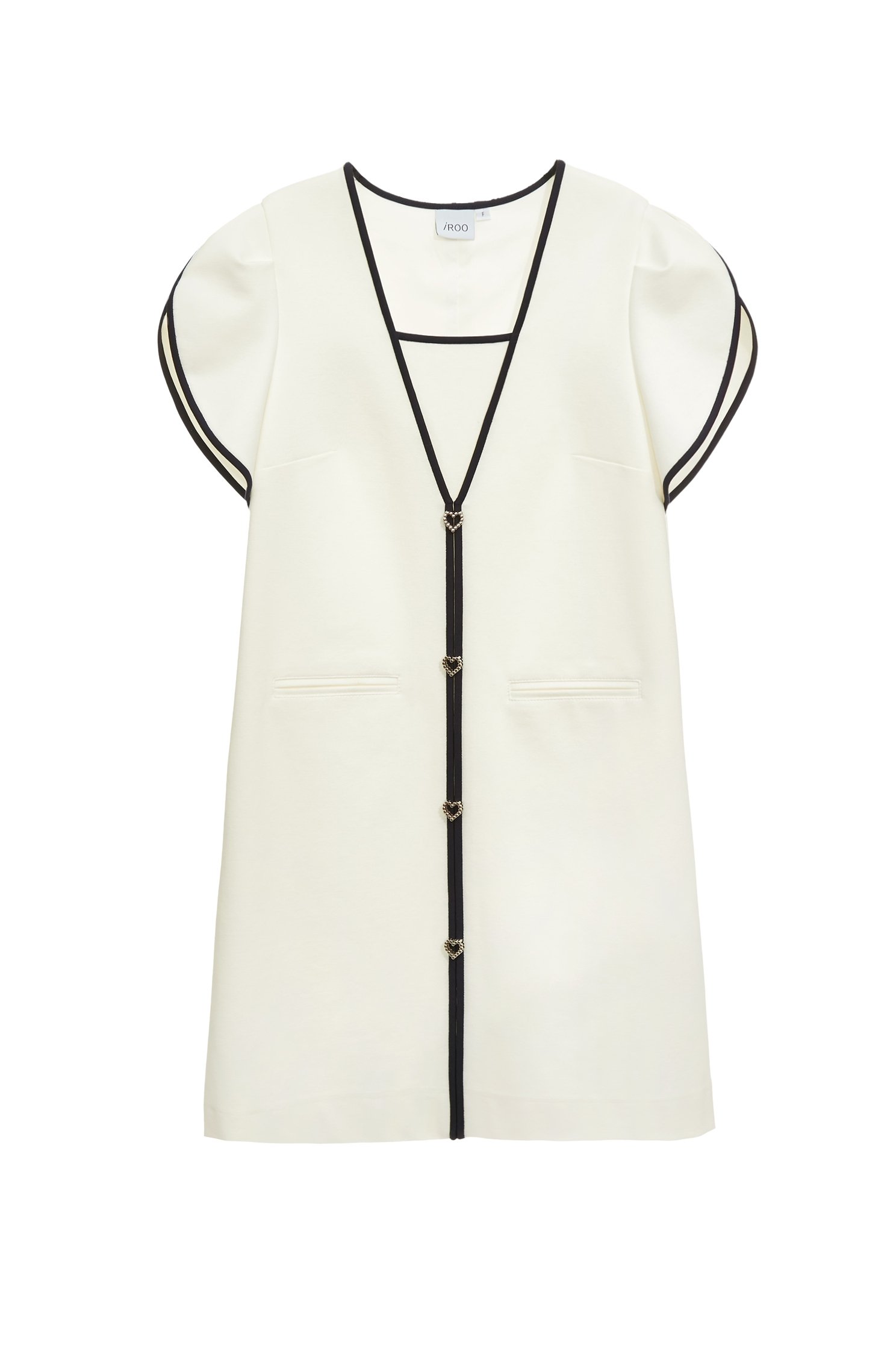 V-neck Contrast Trim Short DressV-neck Contrast Trim Short Dress,V-neck dresses,Dresses,Season (SS) Look,White dresses,Valentine