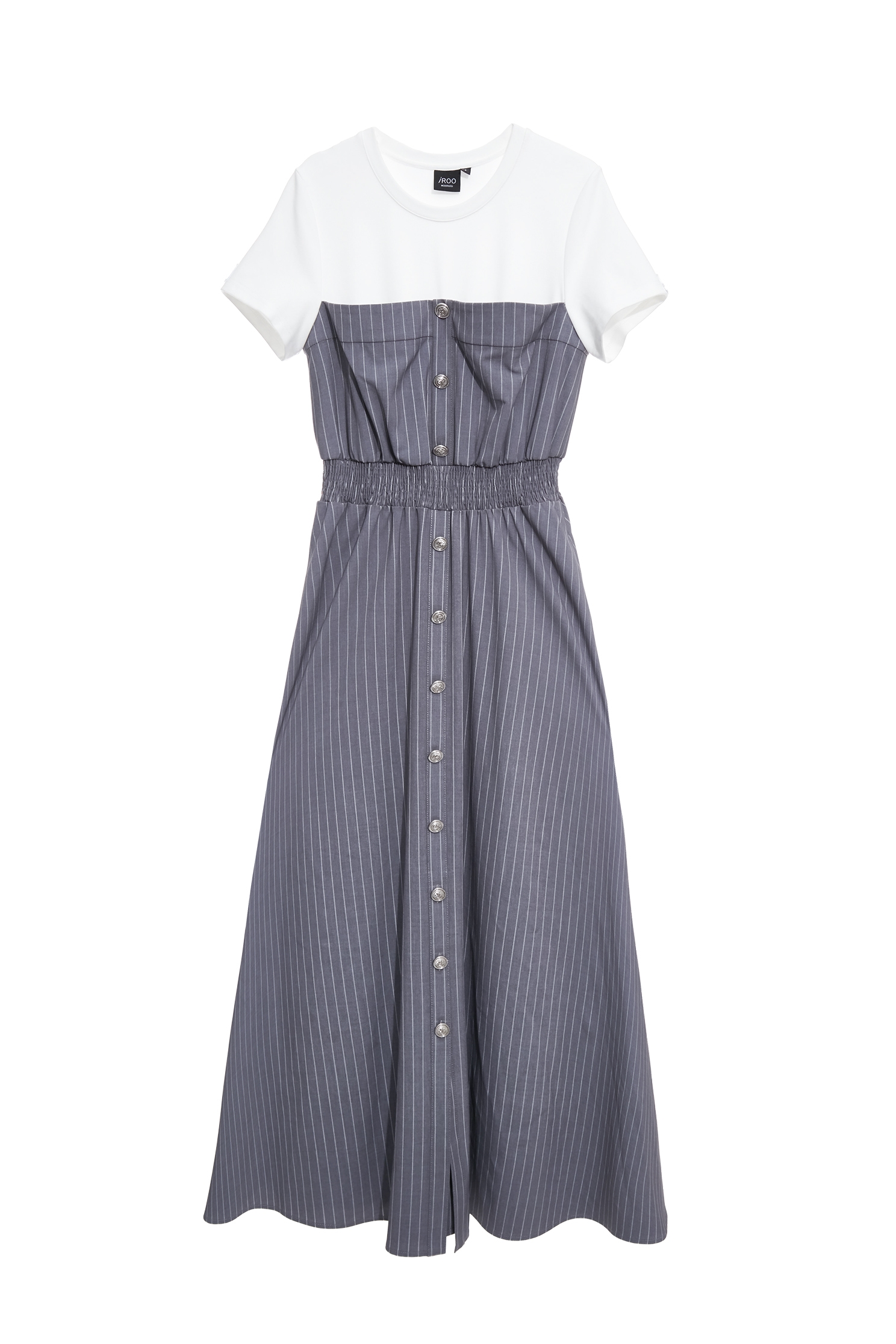 Pinstripe Contrast Tee Maxi DressPinstripe Contrast Tee Maxi Dress,Dresses,Season (SS) Look,Stripe