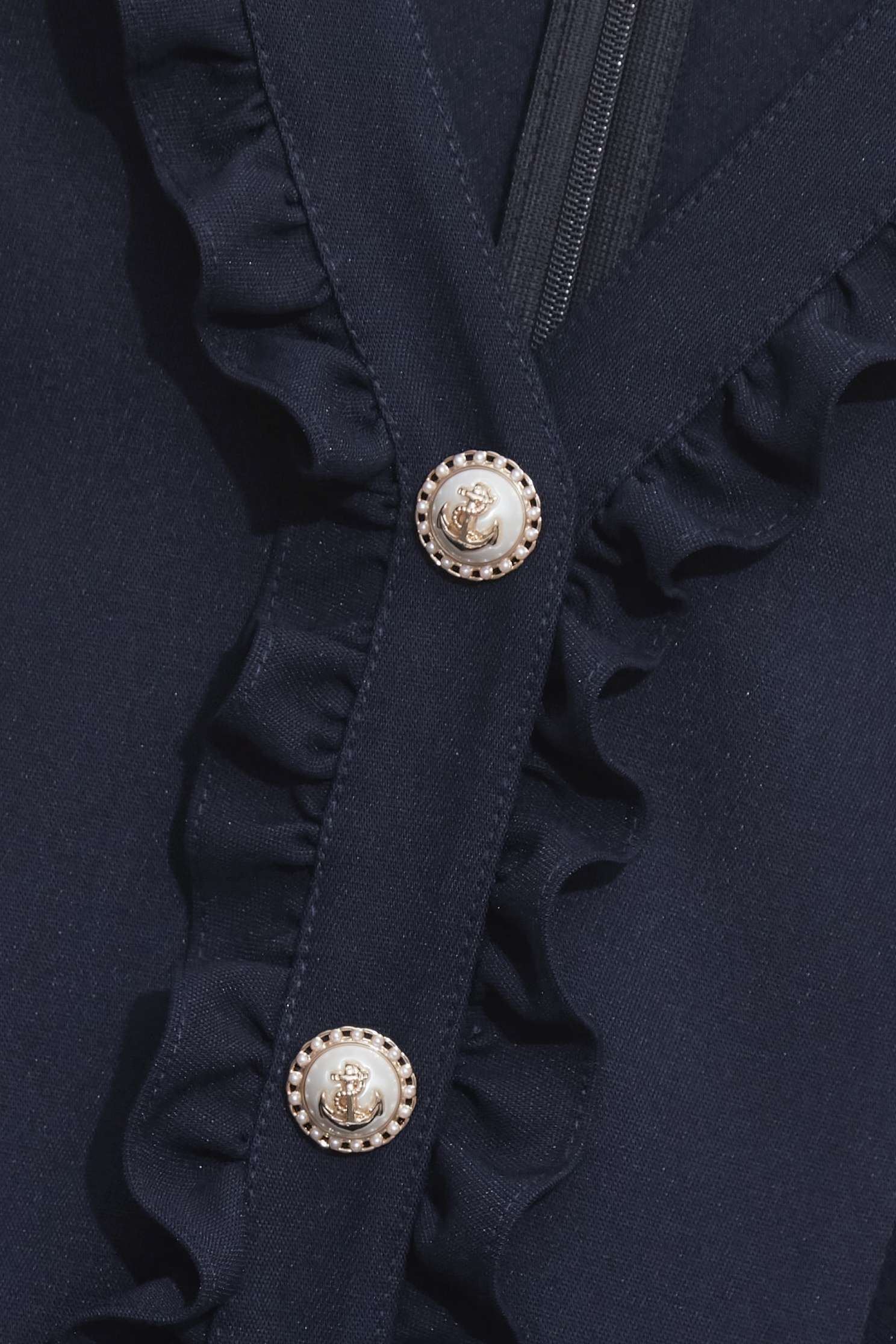 Ruffle Trim Detail Navy DressRuffle Trim Detail Navy Dress,Dresses,Season (SS) Look
