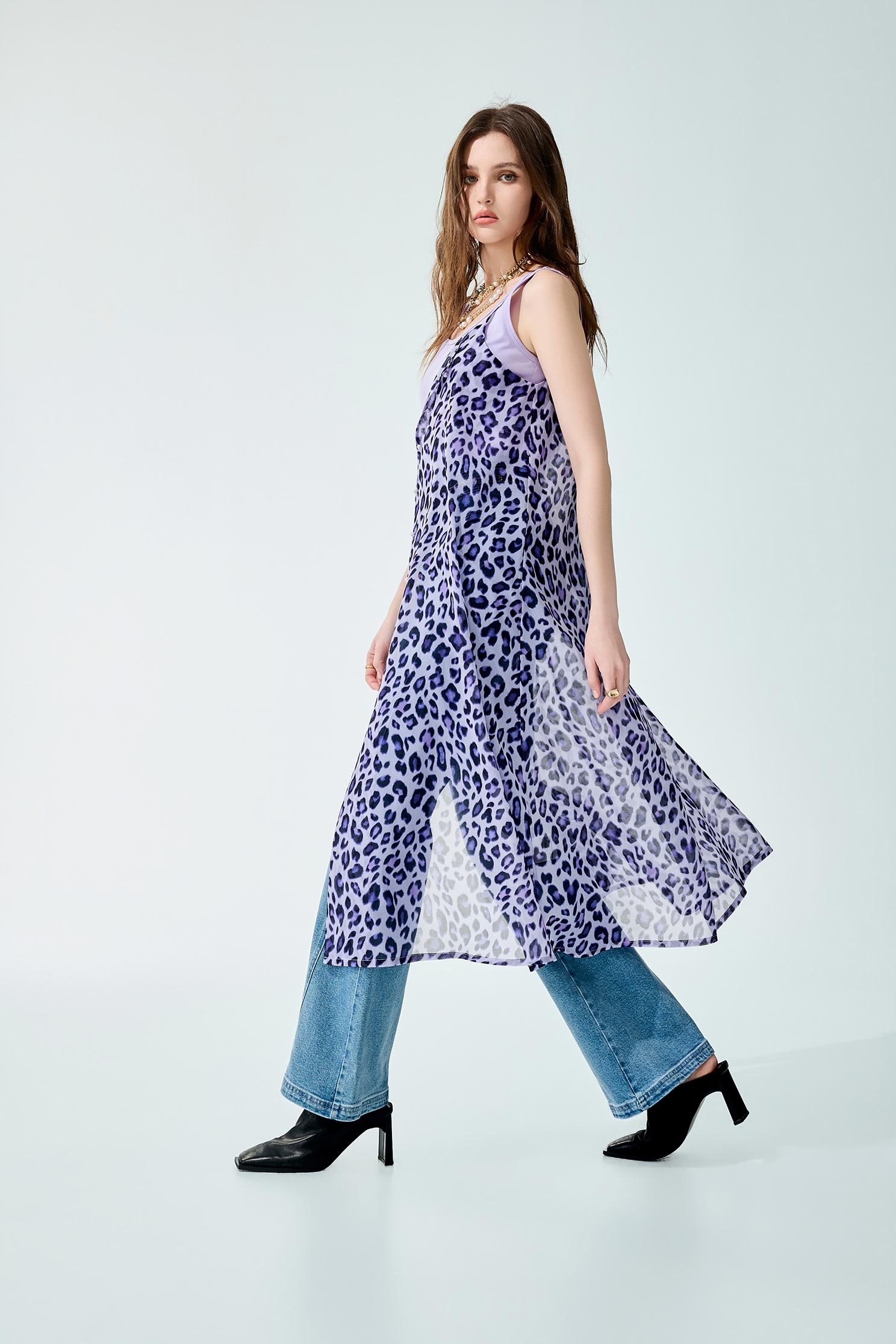 Leopard Print Maxi DressLeopard Print Maxi Dress,Dresses,sleeveless tops,Under shirts,Season (SS) Look,sleeveless tops,Chiffon