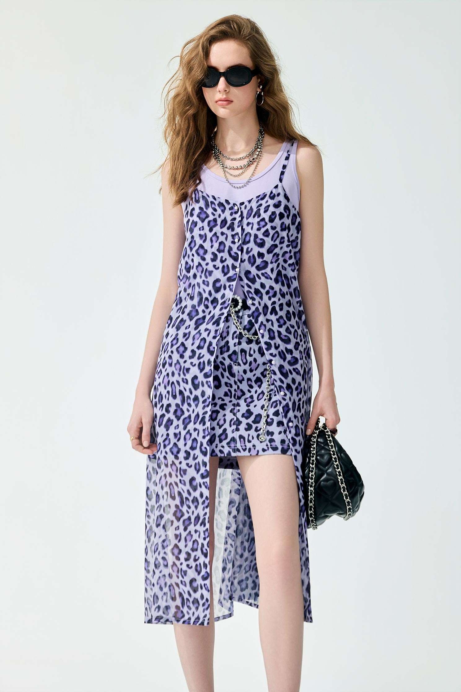 Leopard Print Maxi DressLeopard Print Maxi Dress,Dresses,sleeveless tops,Under shirts,Season (SS) Look,sleeveless tops,Chiffon
