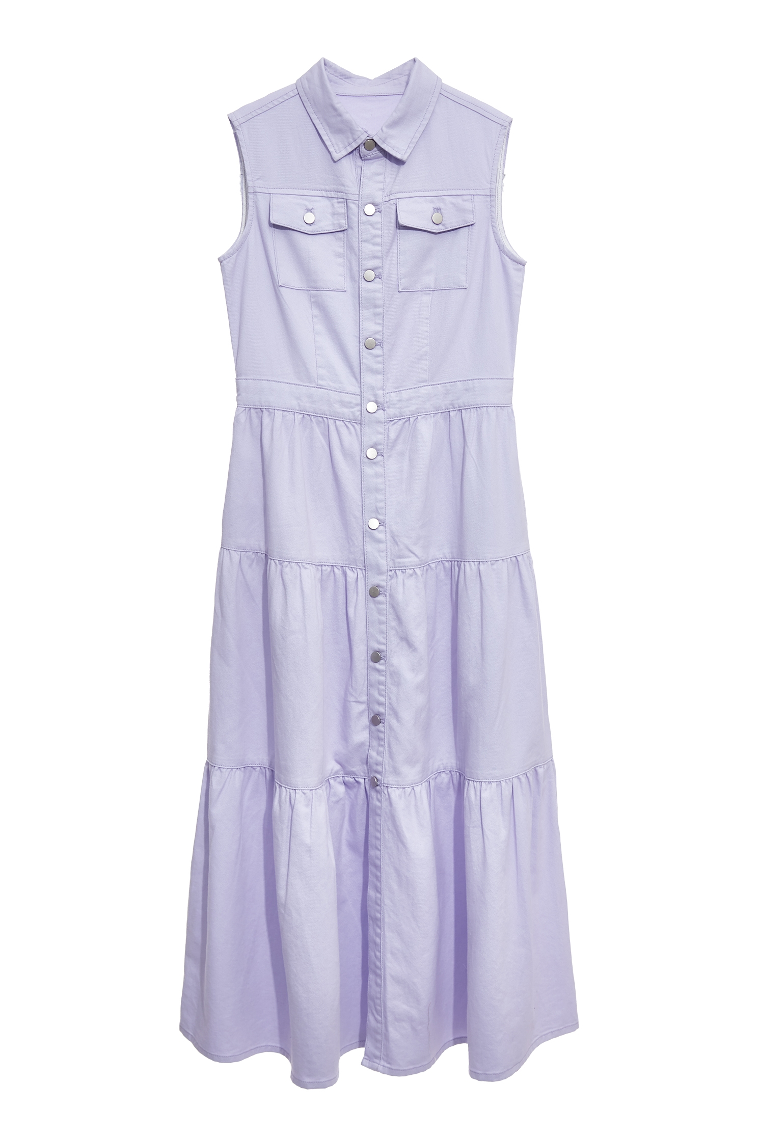 Sleeveless Purple Shirt DressSleeveless Purple Shirt Dress,Dresses,Season (SS) Look,Denim