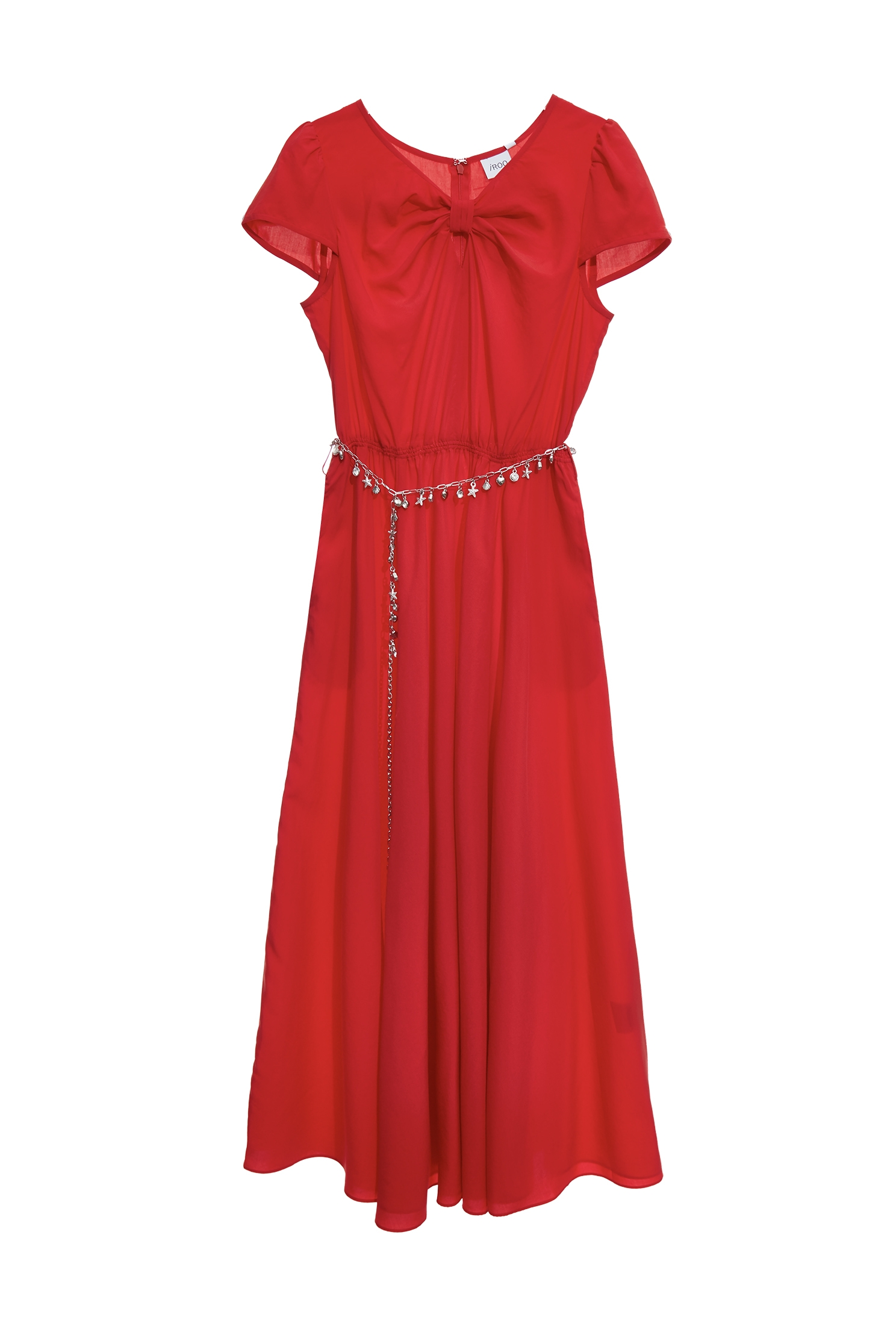 V-neckline Knot Detail Maxi DressV-neckline Knot Detail Maxi Dress,Dresses,Season (SS) Look