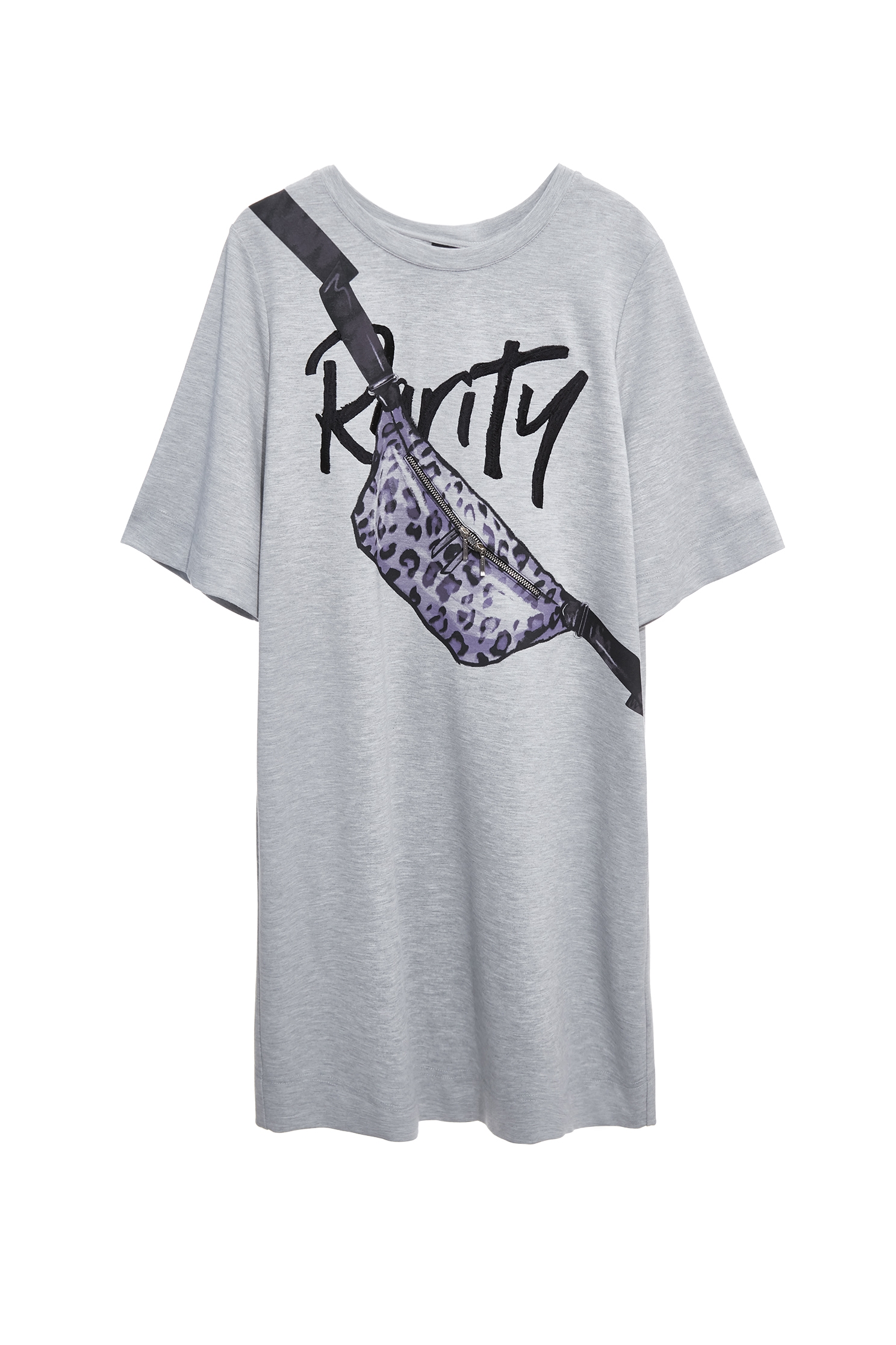 Front Graphic Grey Tee DressFront Graphic Grey Tee Dress,Dresses,Tops,Embroidered,Season (SS) Look