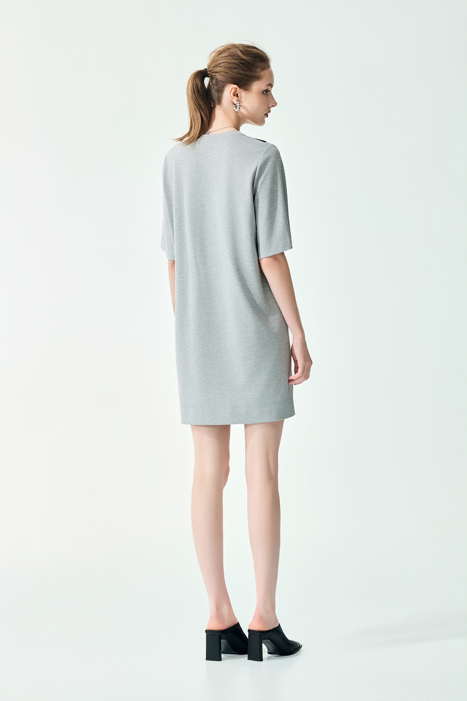 Front Graphic Grey Tee DressFront Graphic Grey Tee Dress,Dresses,Tops,Embroidered,Season (SS) Look