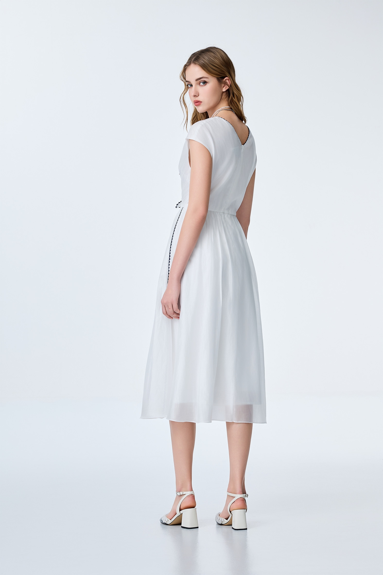 Front Bow Detail Midi DressFront Bow Detail Midi Dress,Dresses,Season (SS) Look,White dresses,Urban Fashion