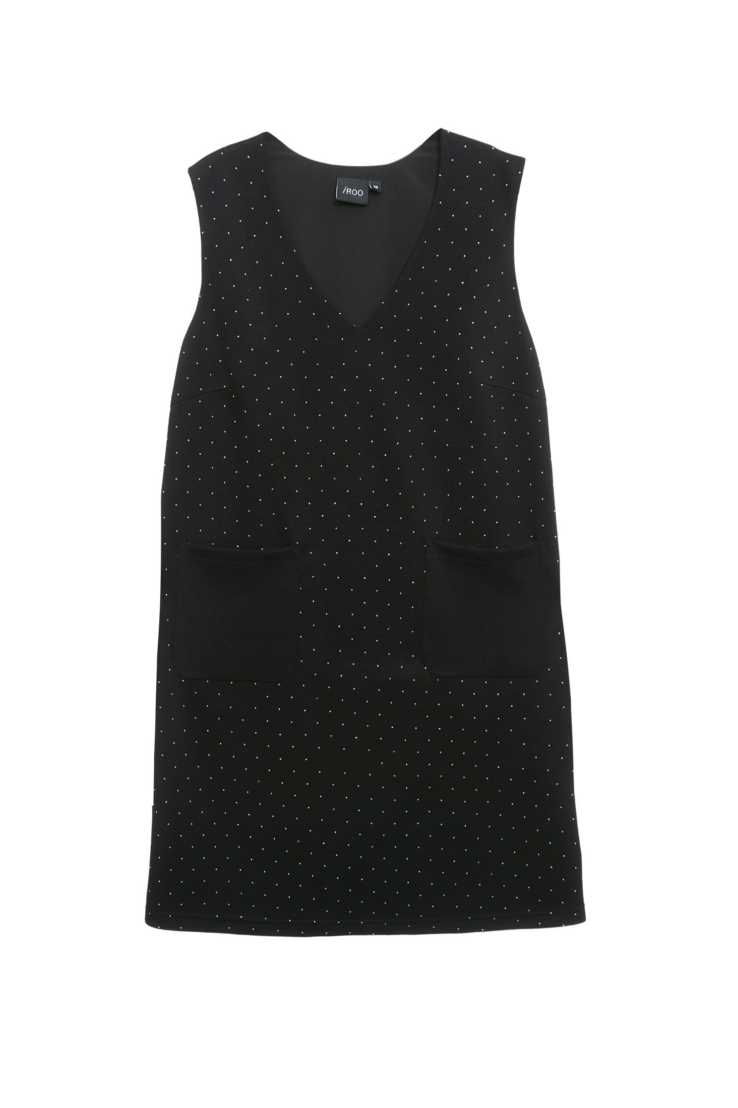 Iron On Sequin V-neck Short Dress,Dresses,Season (SS) Look,Back To Classic,Back To B/W,Black dresses