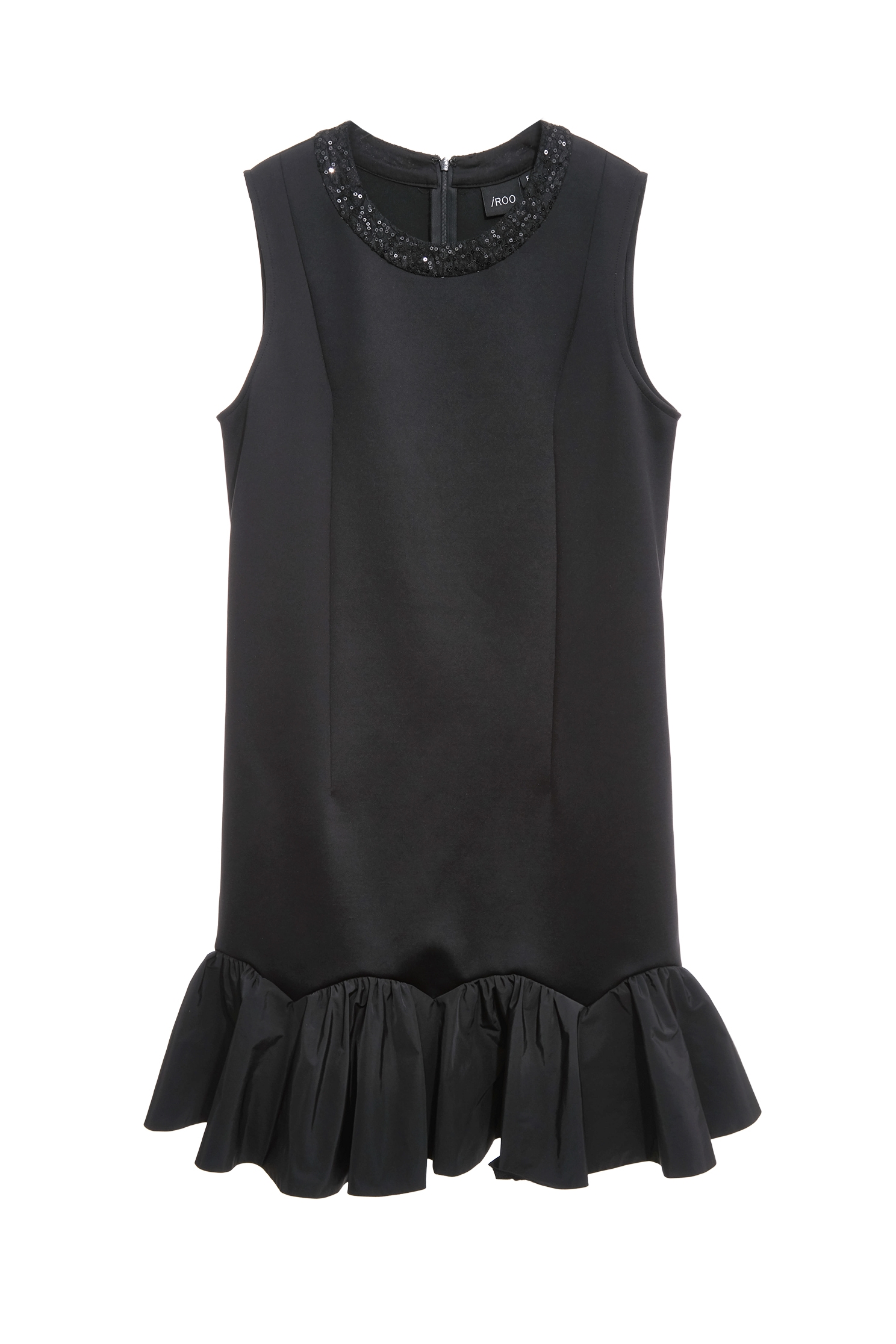 Taffeta Ruffle Detail Sleeveless DressTaffeta Ruffle Detail Sleeveless Dress,Dresses,Season (SS) Look,Black dresses