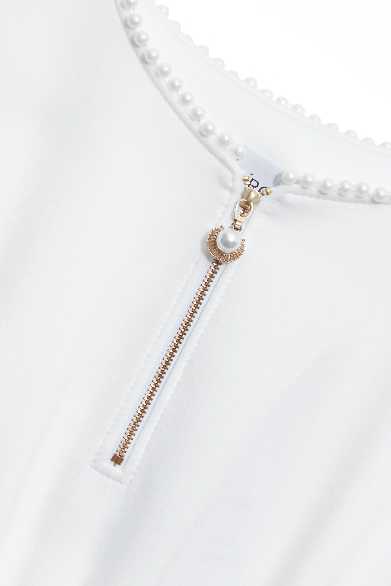 Minimalist Pearl Applique Short Sleeve DressMinimalist Pearl Applique Short Sleeve Dress,Dresses,Season (SS) Look,pearl,White dresses