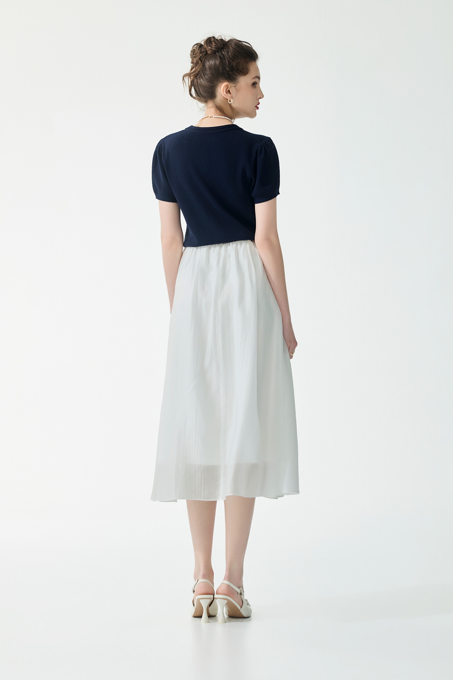 Knit Woven Mix Fabric Colour Block Dress,Dresses,Season (SS) Look,White dresses,Knitted