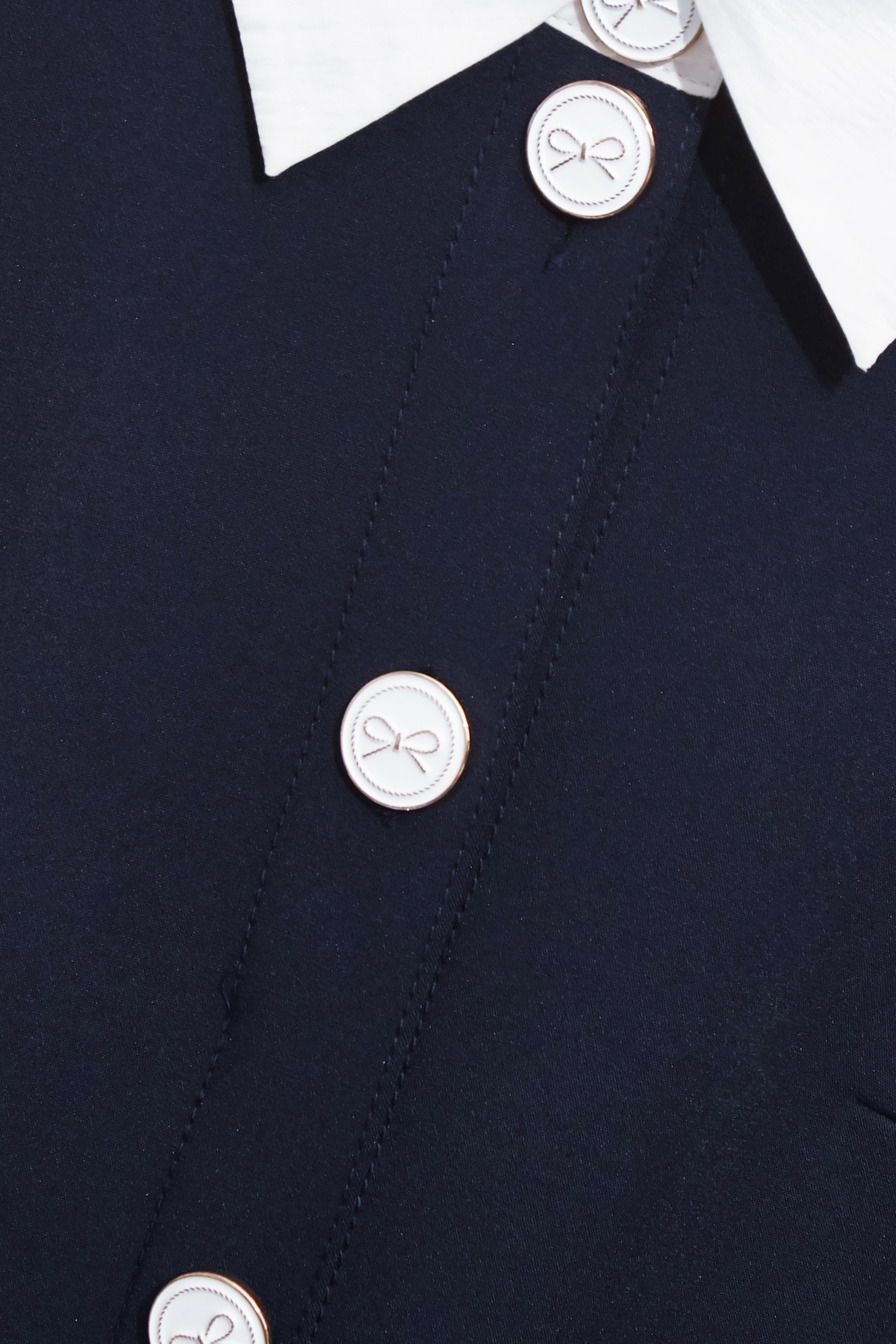 Contrast Collar Navy Short DressContrast Collar Navy Short Dress,Dresses,Embroidered,Season (SS) Look,bows,Urban Fashion