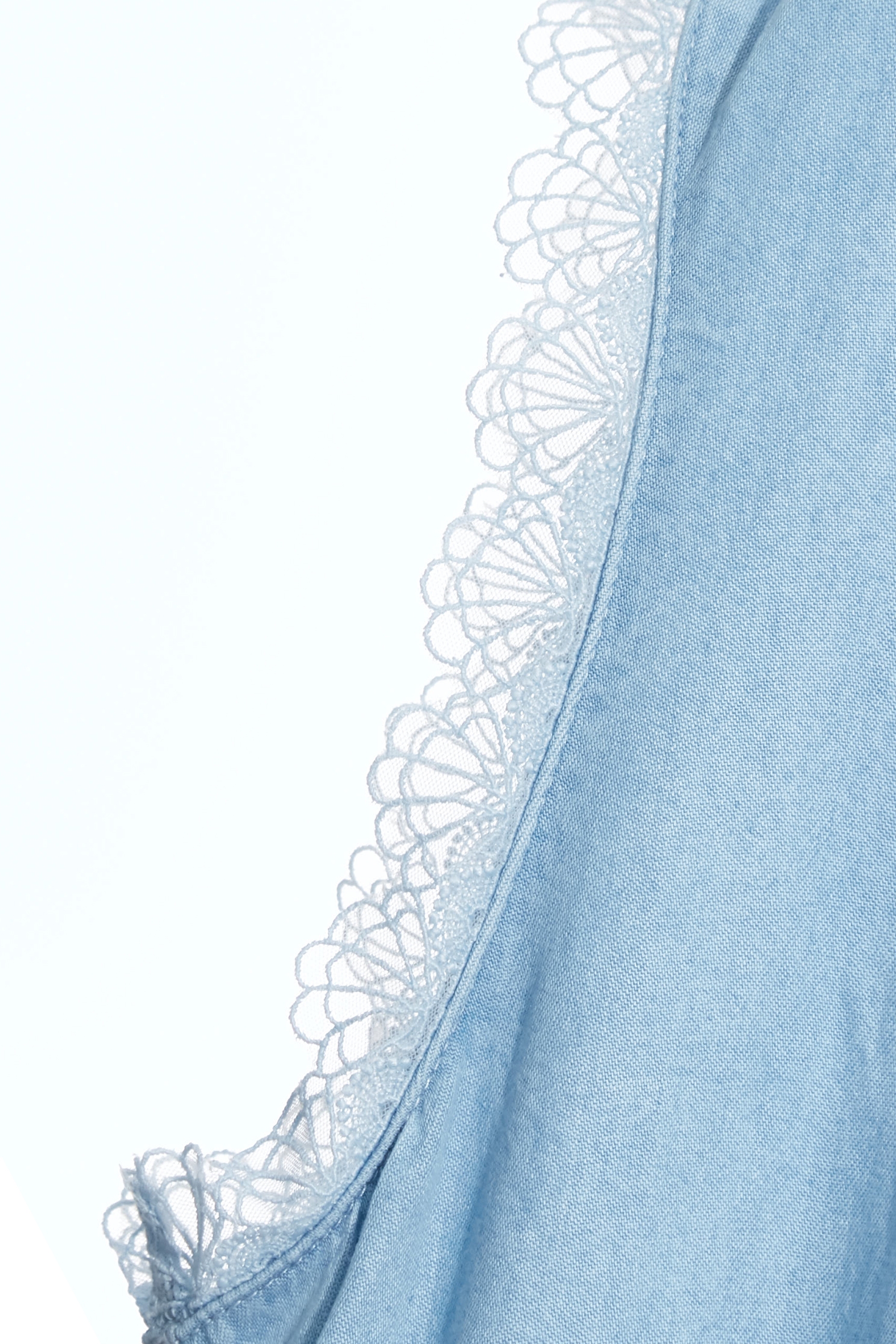 Lace Trim Detail Soft Denim DressLace Trim Detail Soft Denim Dress,Dresses,Season (SS) Look,Denim,Lace,Urban Fashion