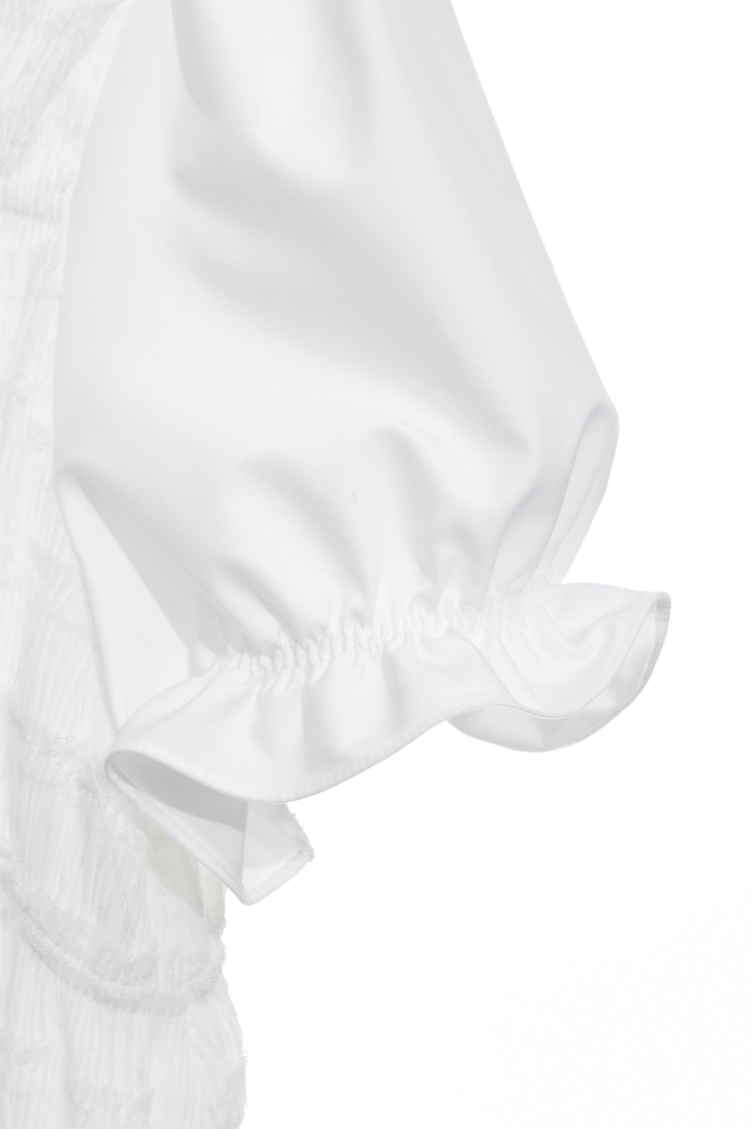 Pleated Detail Short Sleeve White Dress,Dresses,Season (SS) Look,White dresses