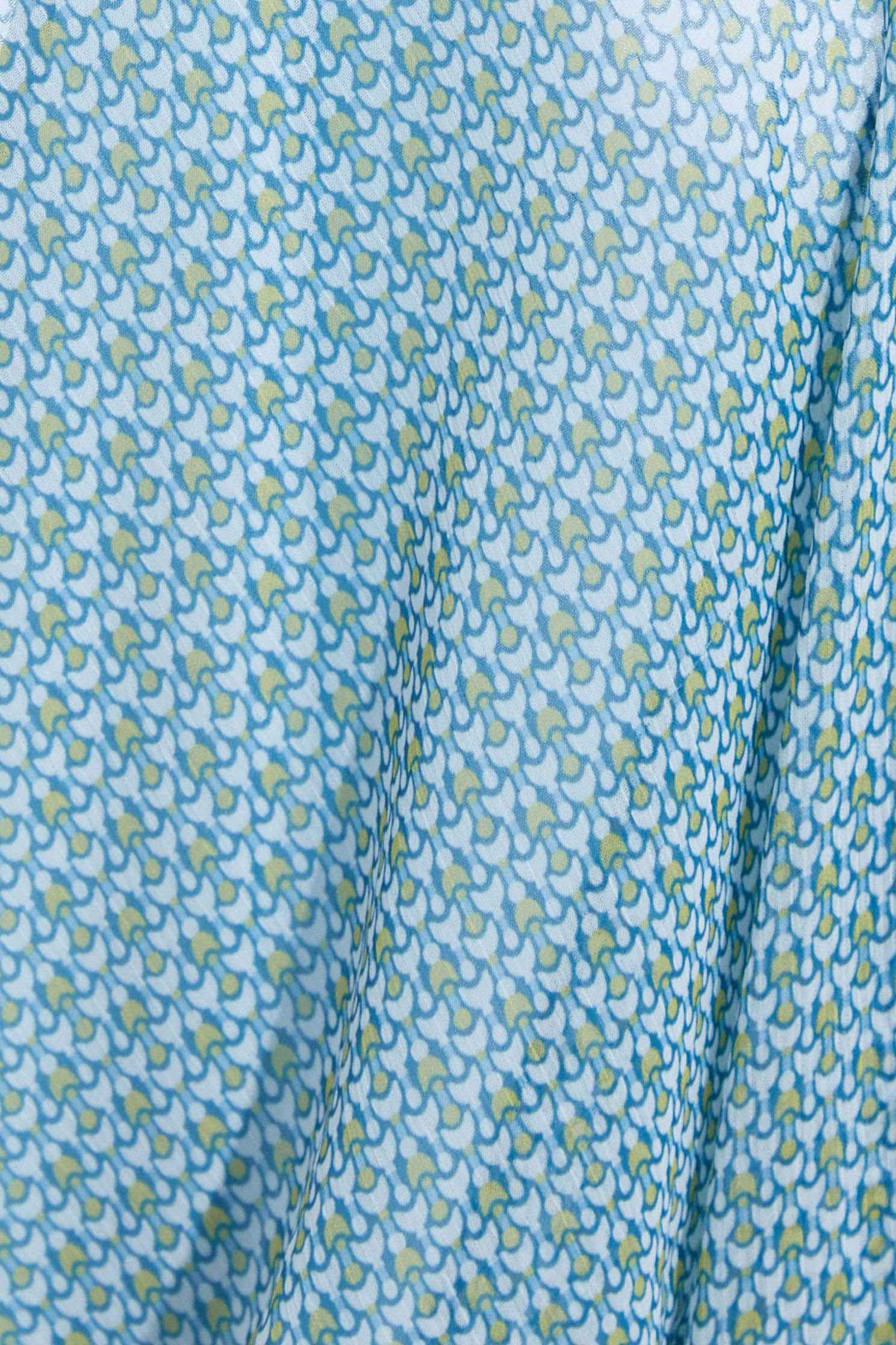 Small Geometric Print Chiffon DressCrescent moon print top with contrast fabric,V-Neck T shirts,Dresses,Season (SS) Look,mothergift,Valentine,Mesh fabric,Chiffon