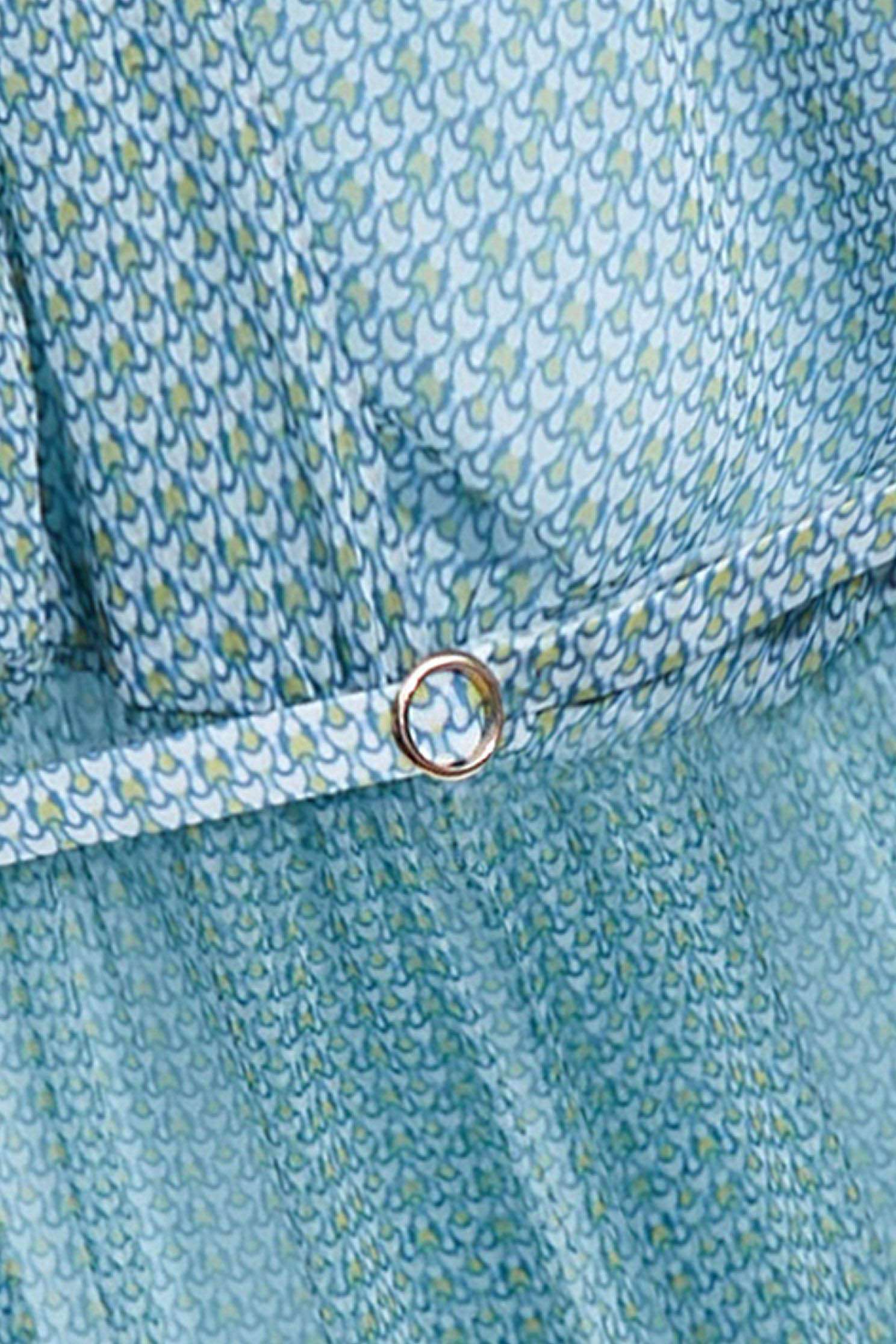 Small Geometric Print Chiffon DressCrescent moon print top with contrast fabric,V-Neck T shirts,Dresses,Season (SS) Look,mothergift,Valentine,Mesh fabric,Chiffon