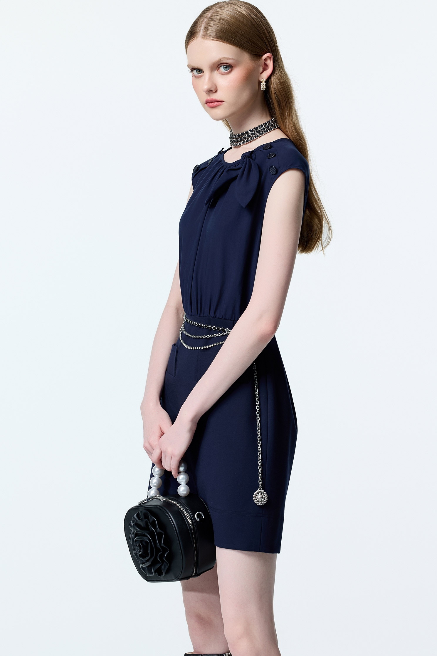 Navy Sheath Dress With Bow DetailNavy Sheath Dress With Bow Detail,Dresses,Season (AW) Look,Valentine