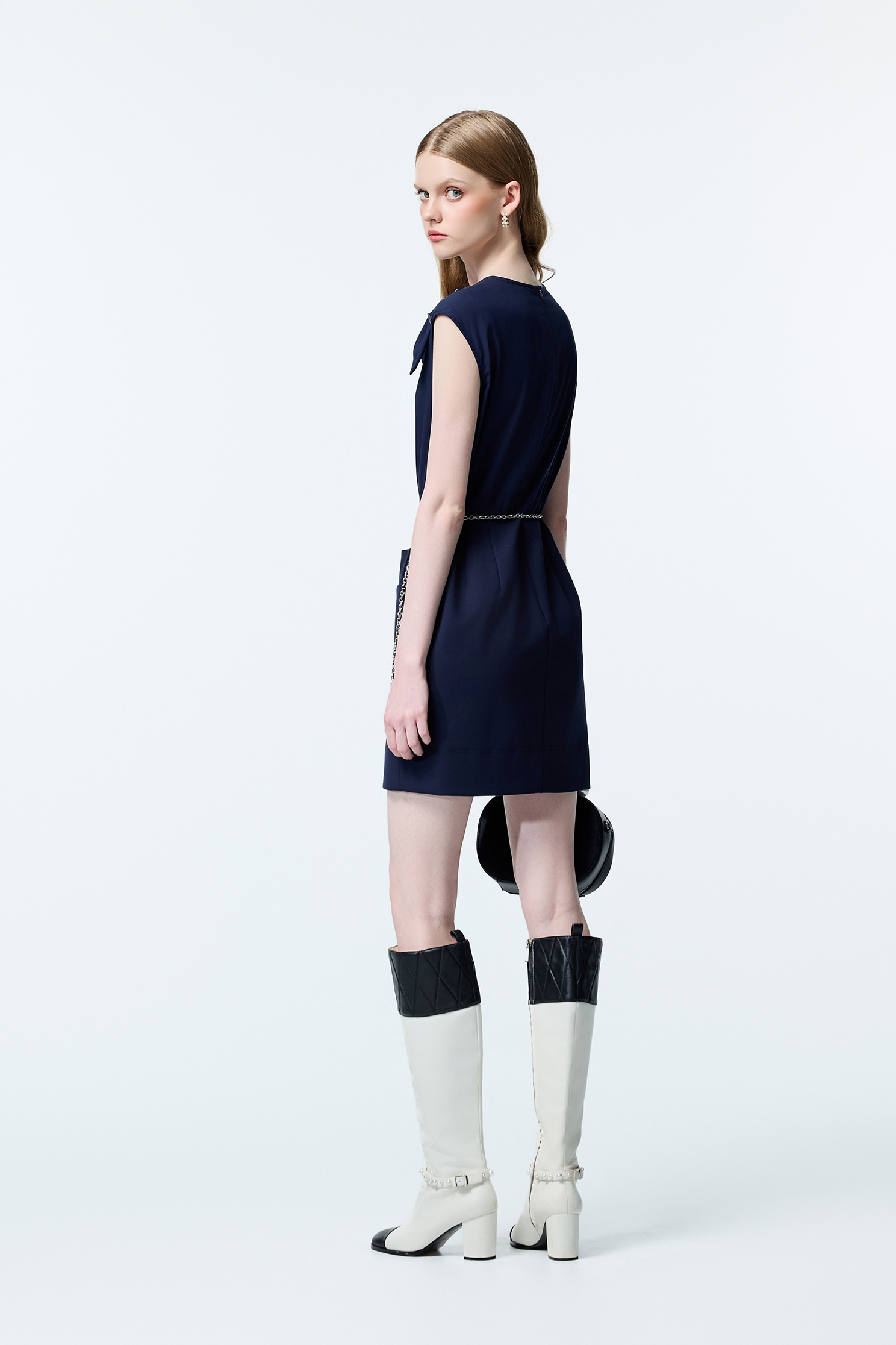 Navy Sheath Dress With Bow DetailNavy Sheath Dress With Bow Detail,Dresses,Season (AW) Look,Valentine