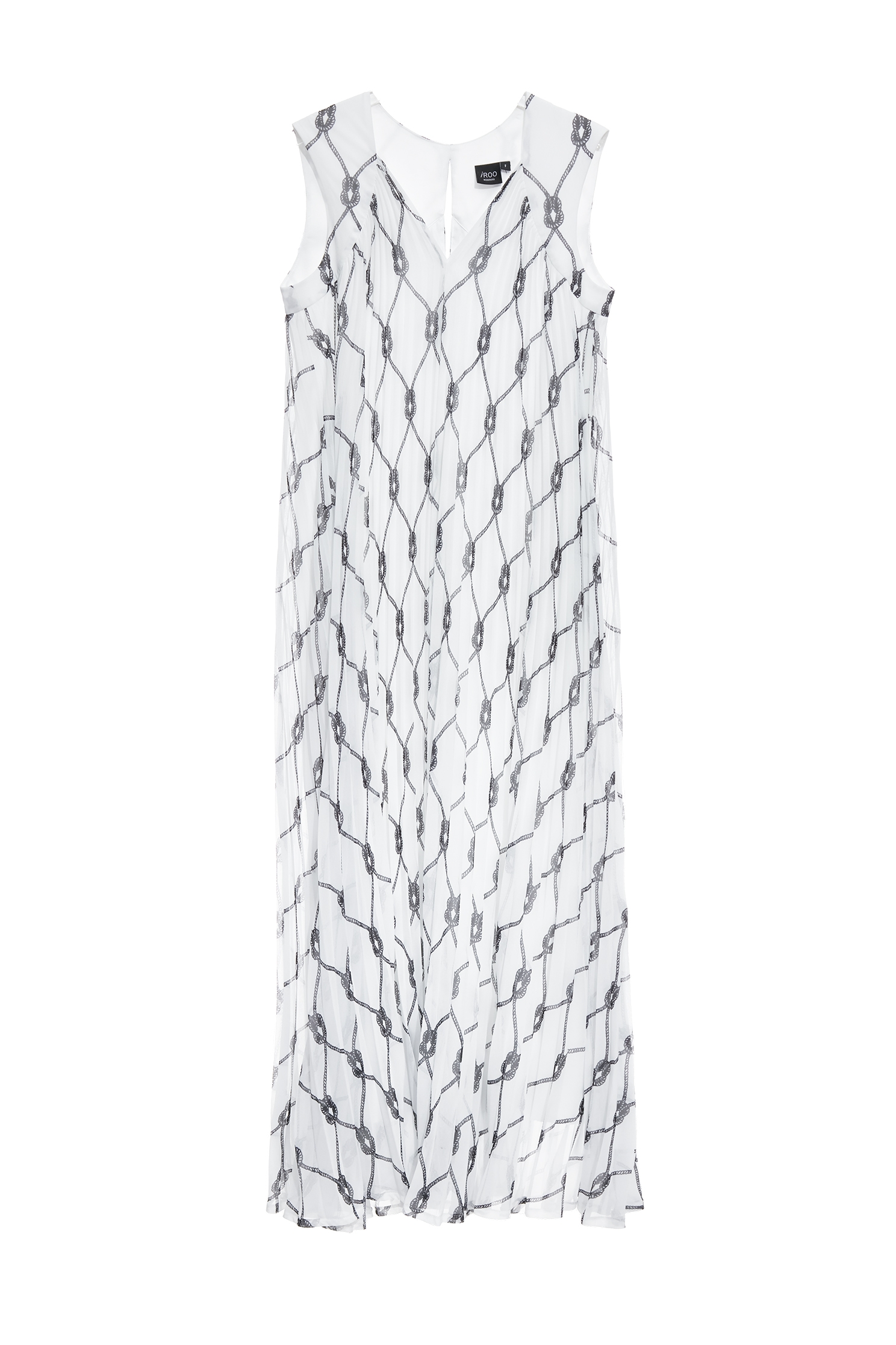 French Knot Graphic Print Pleated Maxi DressFrench Knot Graphic Print Pleated Maxi Dress,Dresses,Season (SS) Look,Chiffon