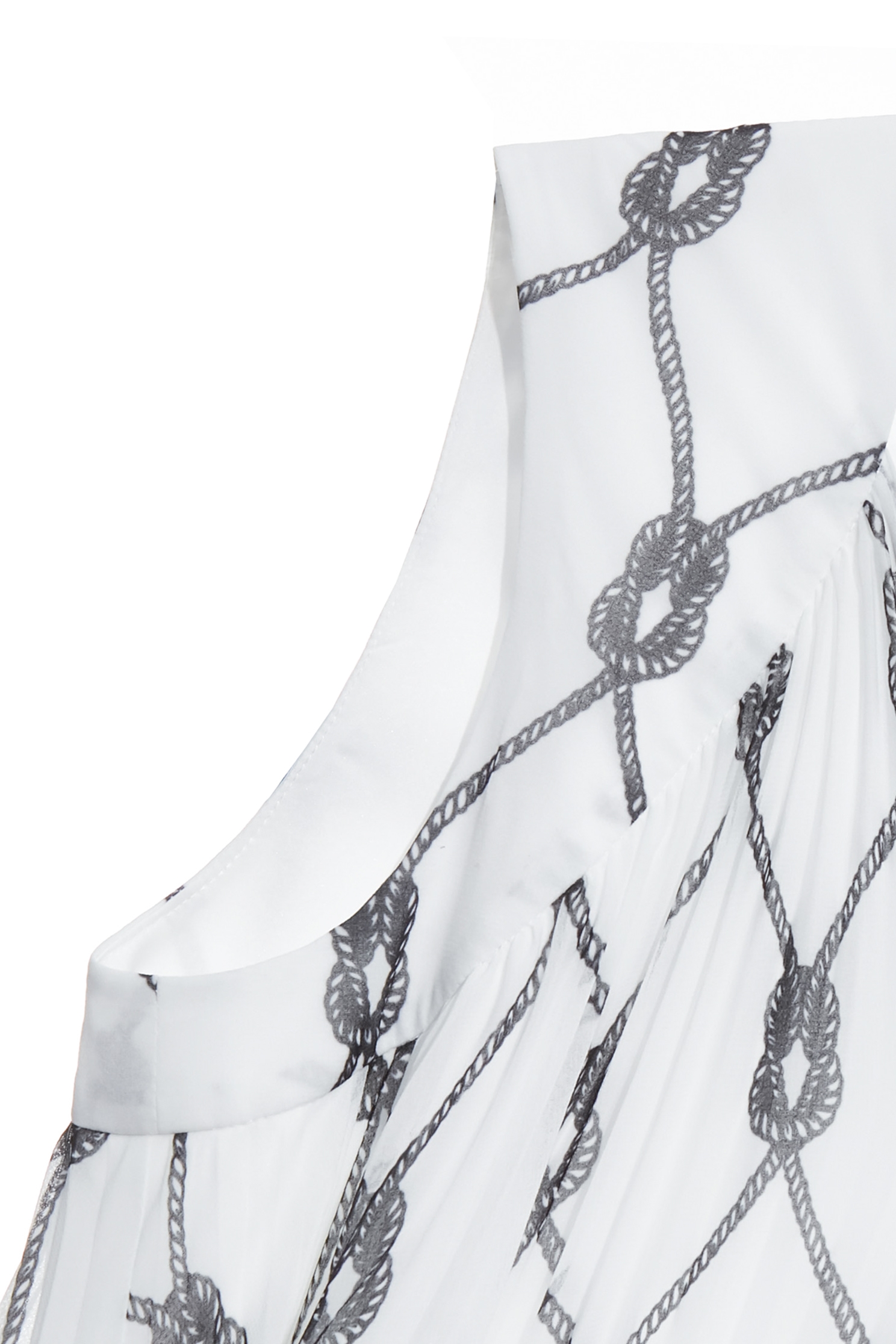 French Knot Graphic Print Pleated Maxi DressFrench Knot Graphic Print Pleated Maxi Dress,Dresses,Season (SS) Look,Chiffon