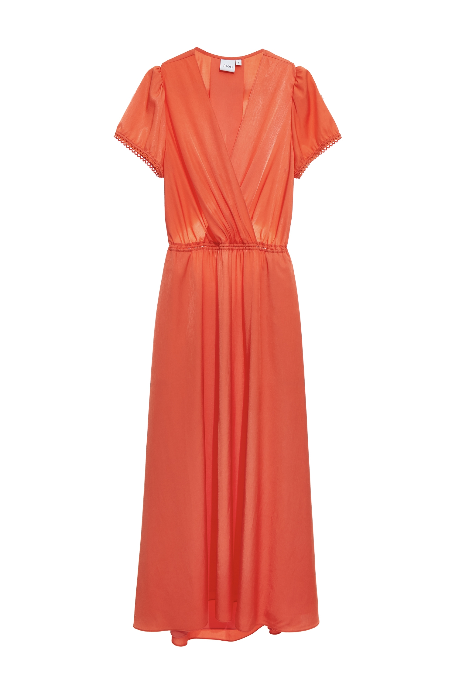 Front Wrap Neckline Short Sleeve DressFront Wrap Neckline Short Sleeve Dress,Dresses,Season (SS) Look