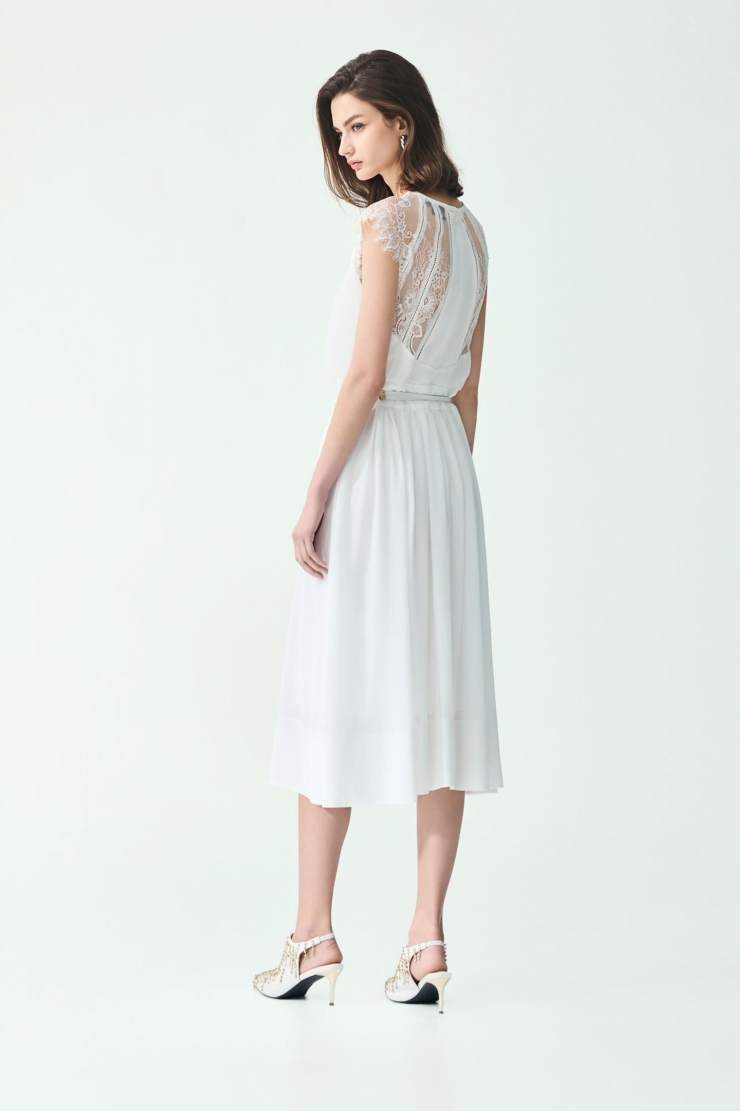 Classic White Lace Dress,Dresses,Season (SS) Look,pearl,White dresses,Lace