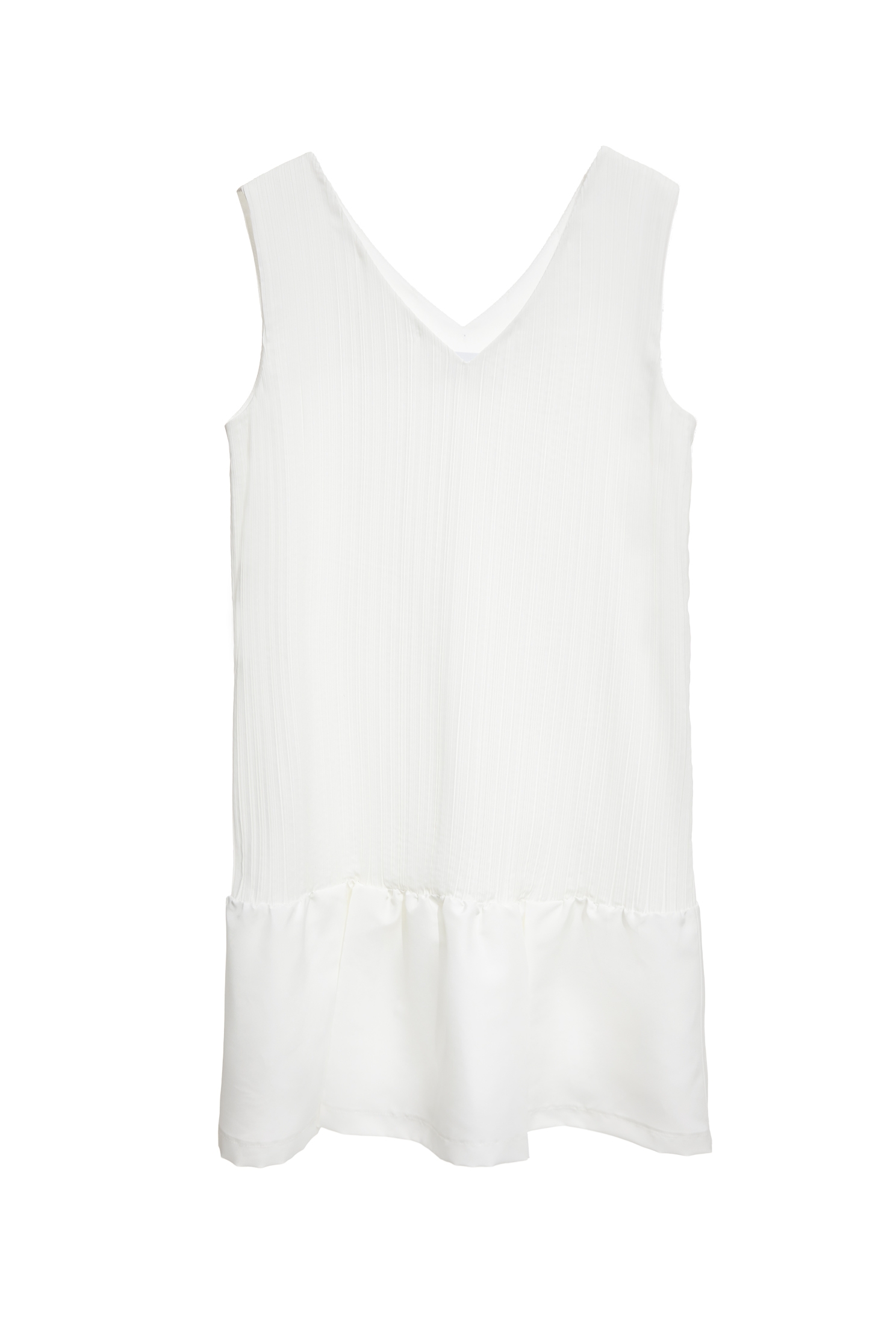 Simple Pleated Hem Dress,Dresses,Season (SS) Look,White dresses