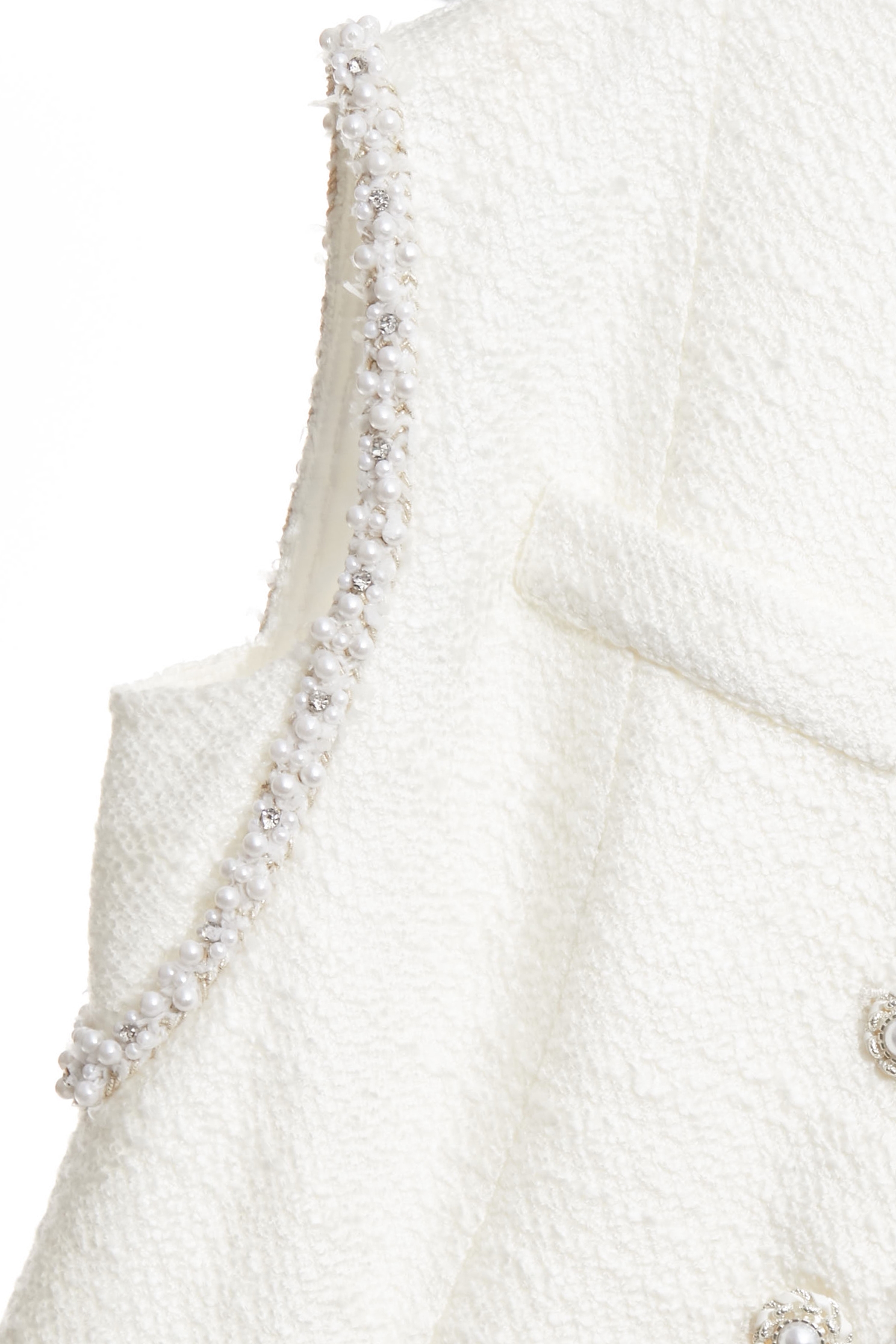 Off White Tweed Dress With Pearl DetailOff White Tweed Dress With Pearl Detail,Dresses,pearl,White dresses,Season (AW) Look