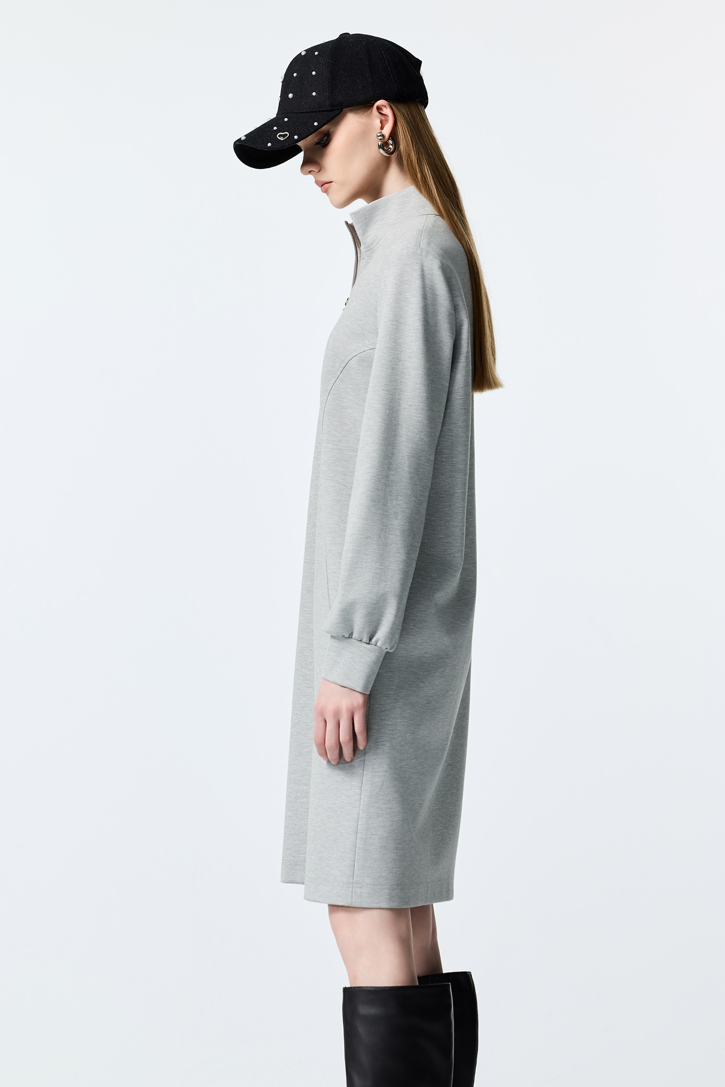 Light Grey Long Sleeve Casual DressLight Grey Long Sleeve Casual Dress,Dresses,Season (AW) Look,Knitted