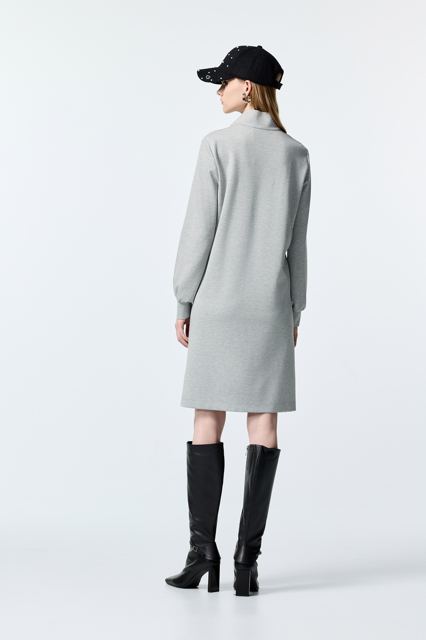 Light Grey Long Sleeve Casual DressLight Grey Long Sleeve Casual Dress,Dresses,Season (AW) Look,Knitted