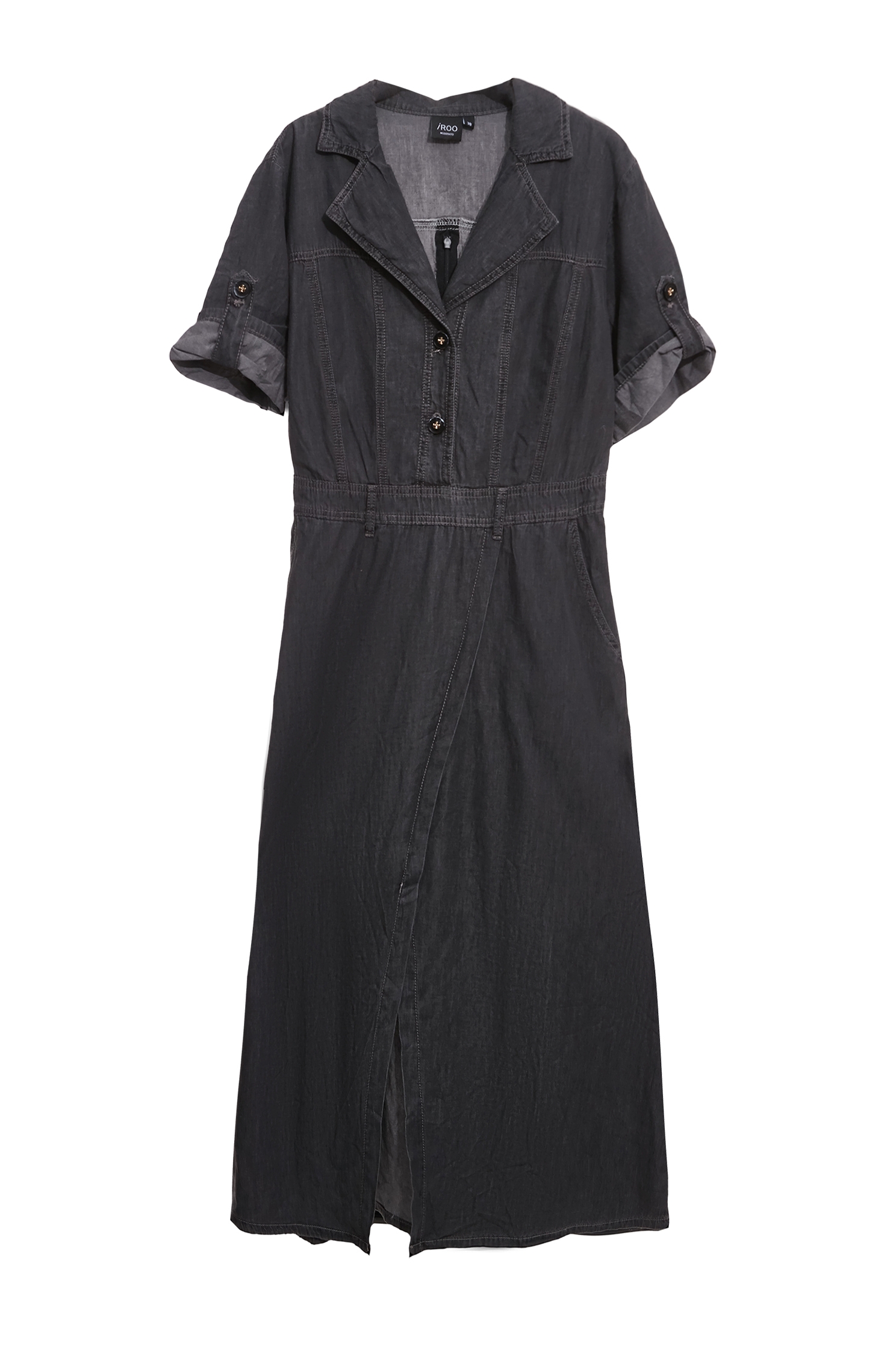 Short Sleeve Grey Denim Maxi DressShort Sleeve Grey Denim Maxi Dress,Dresses,Denim,Season (AW) Look