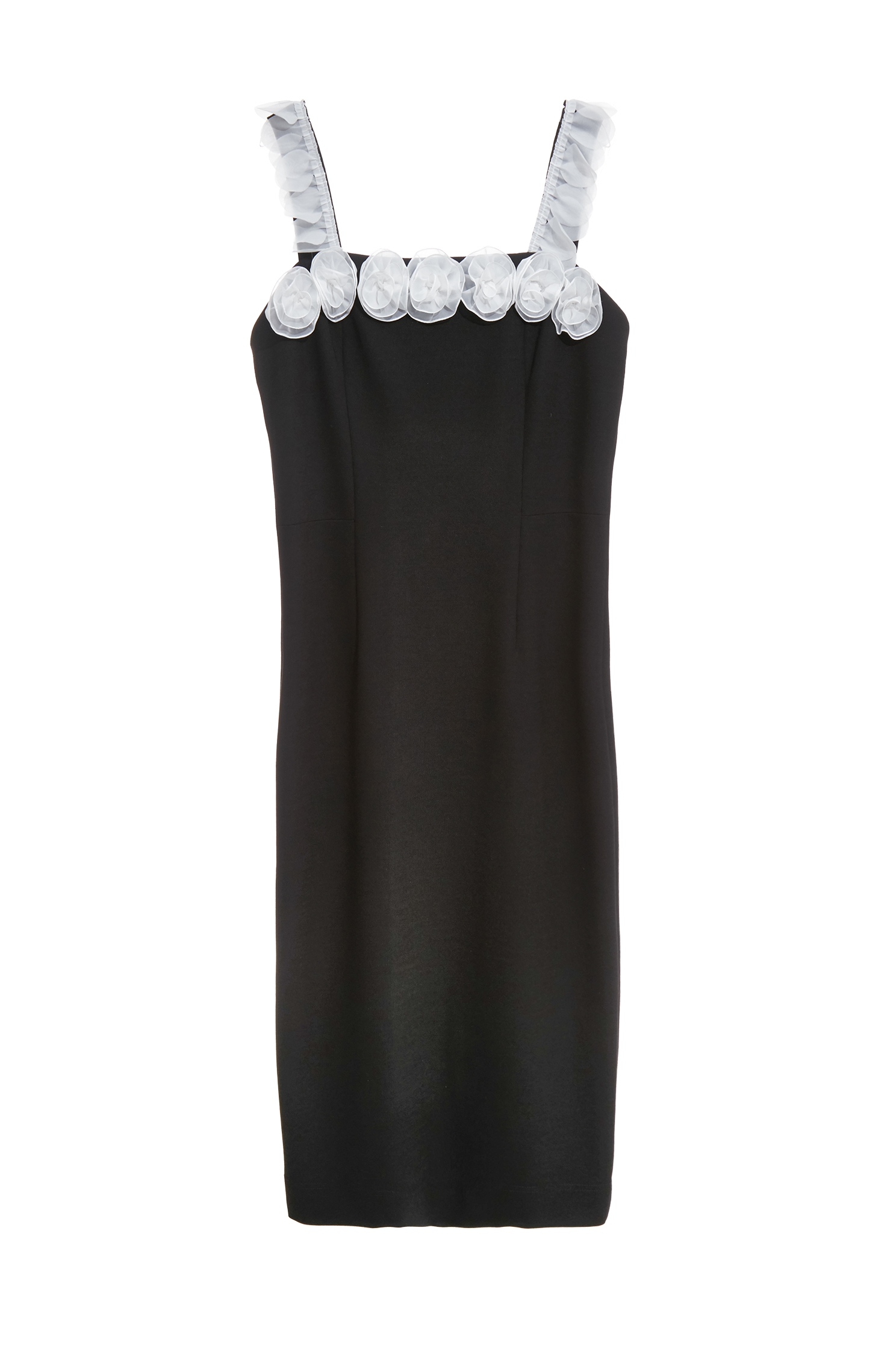 3-D Contrast Rose Fitted Dress3-D Contrast Rose Fitted Dress,Dresses,Season (AW) Look,Black dresses