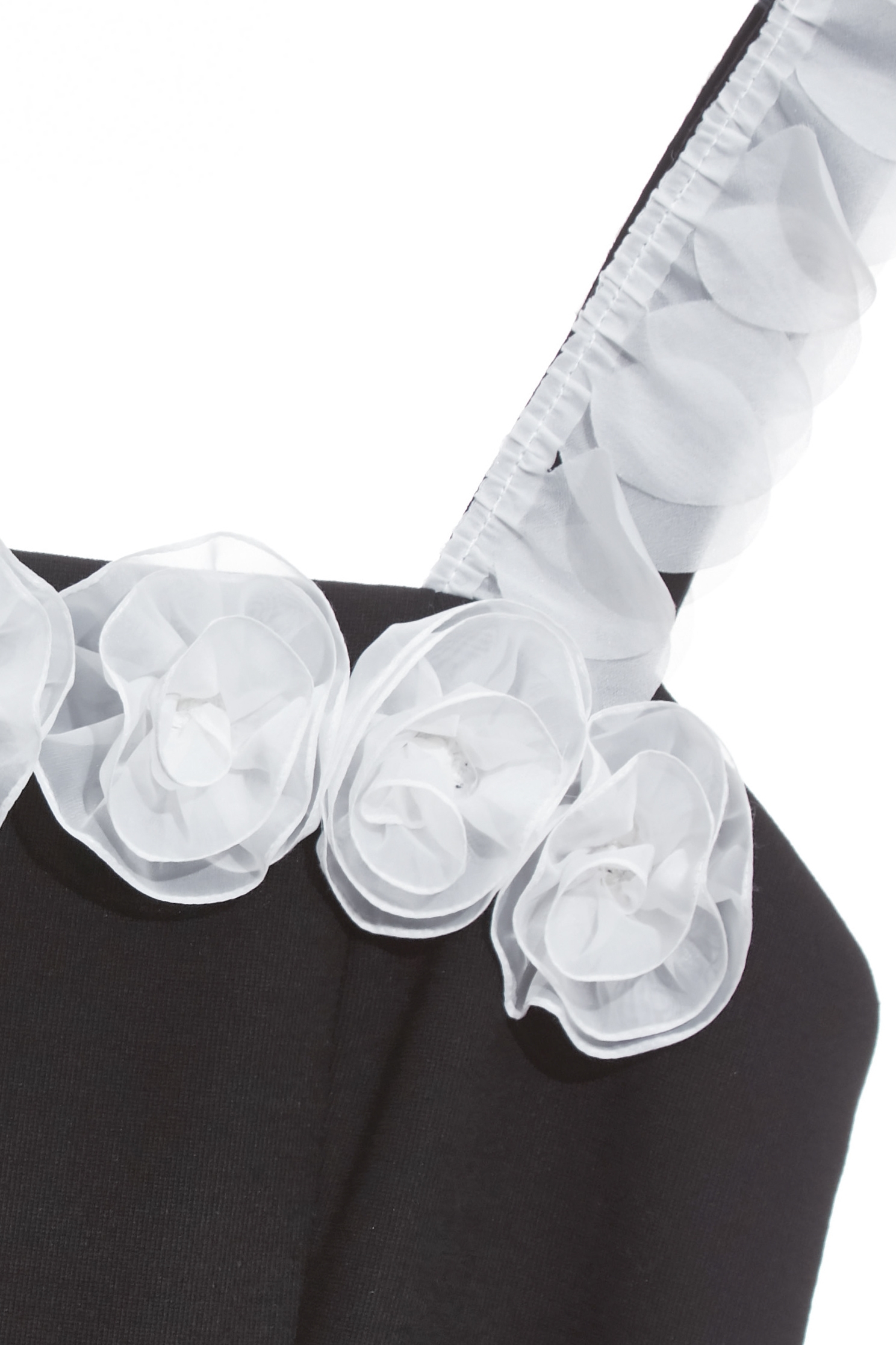 3-D Contrast Rose Fitted Dress3-D Contrast Rose Fitted Dress,Dresses,Season (AW) Look,Black dresses