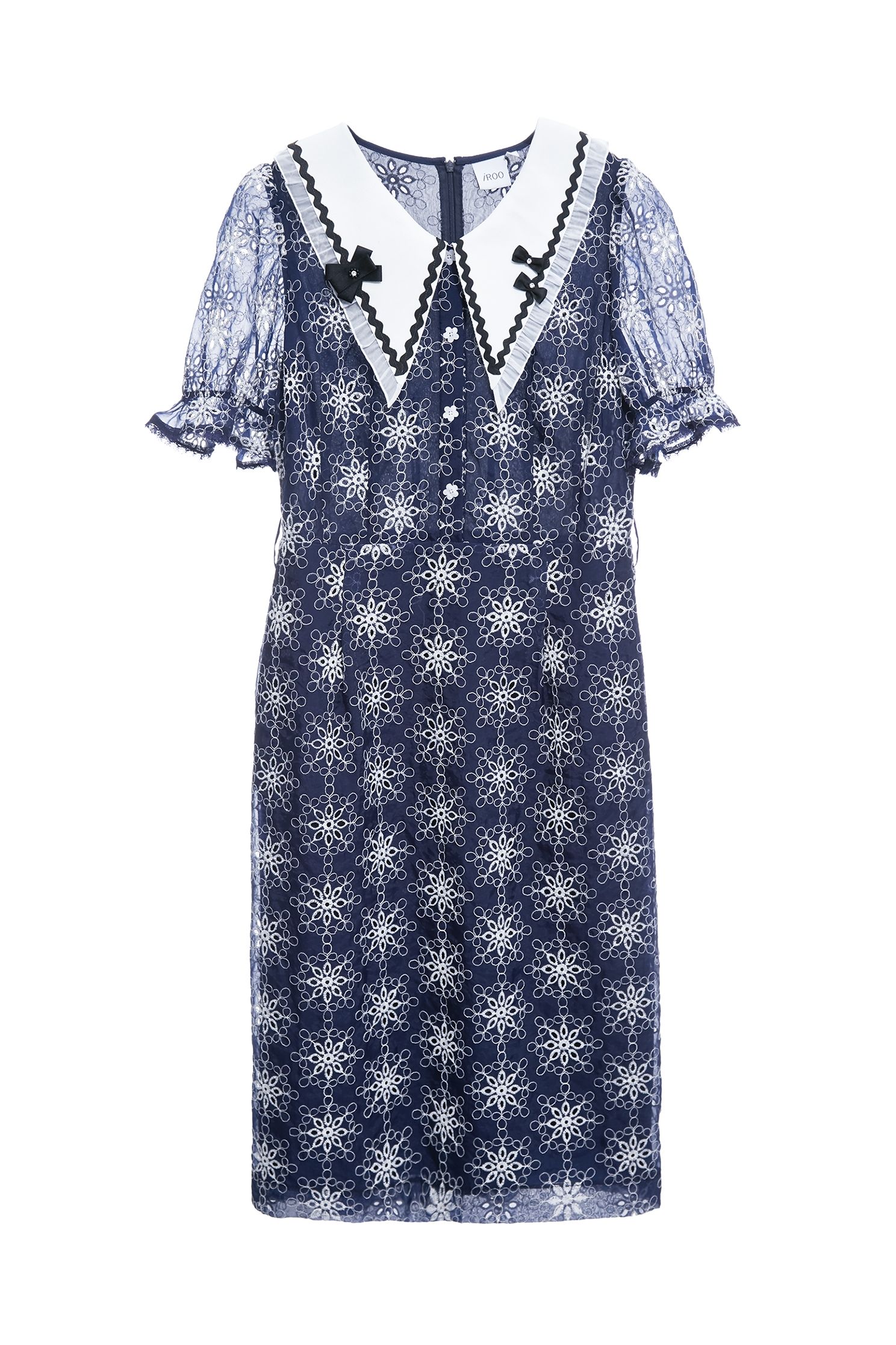 Bow Detail Floral Embroidery Short Sleeve DressBow Detail Floral Embroidery Short Sleeve Dress,Dresses,Embroidered,Season (AW) Look
