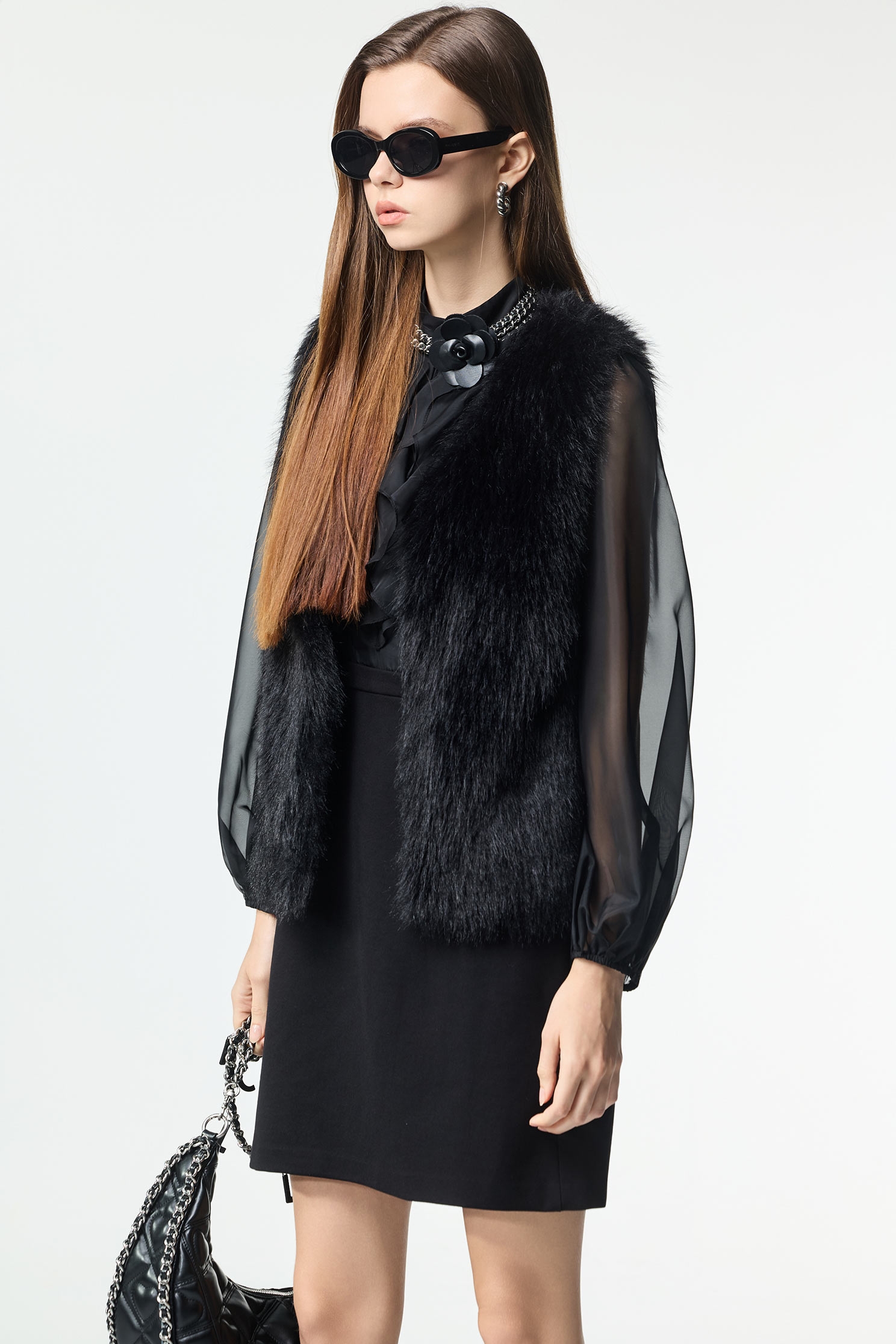 Ruffle Detail Organza Sleeve DressRuffle Detail Organza Sleeve Dress,Dresses,Season (AW) Look