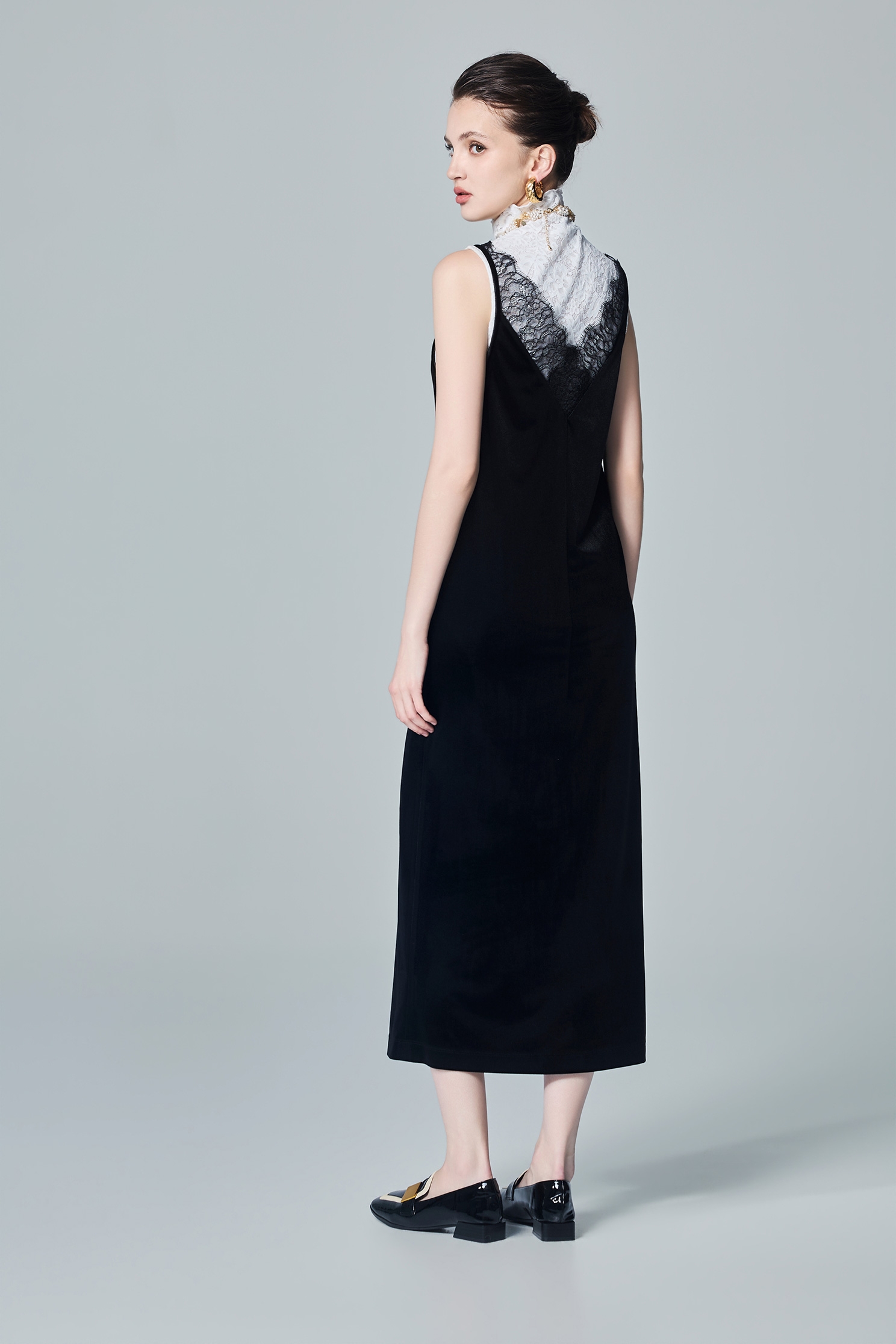 Lace Detail Sleeveless Midi DressLace Detail Sleeveless Midi Dress,Dresses,Season (AW) Look,Lace,Black dresses