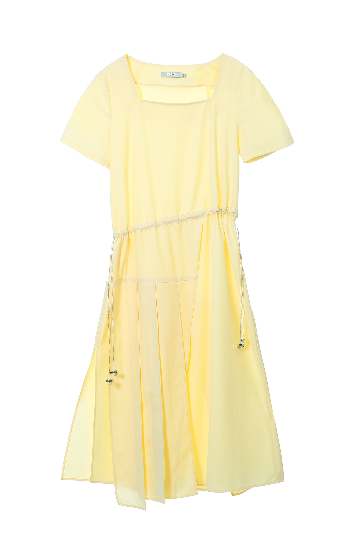 Basic Short Sleeve DressDress with asymmetrical waistline drawstring,Dresses,Season (SS) Look